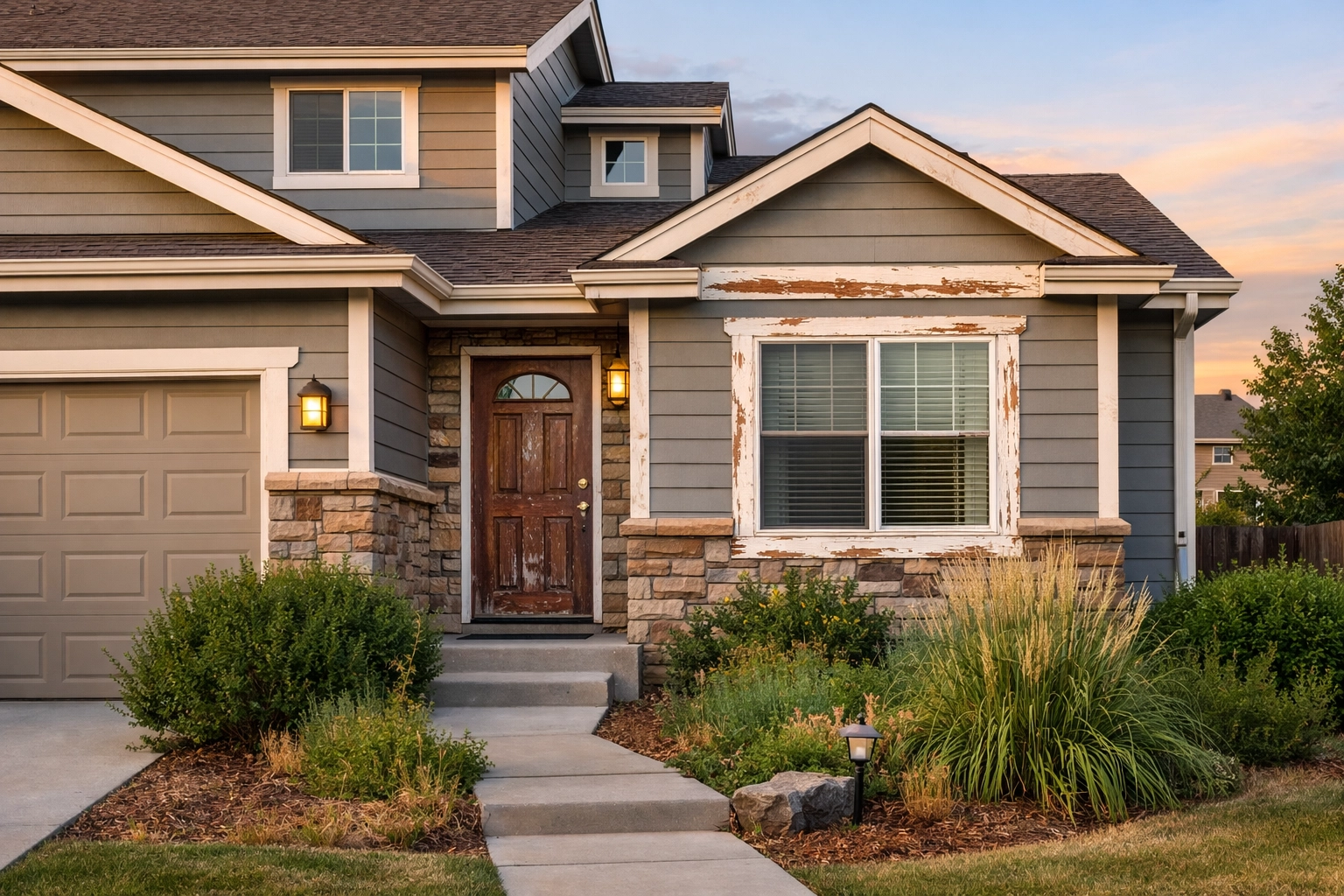 Denver home exterior showing deferred maintenance and repair needs