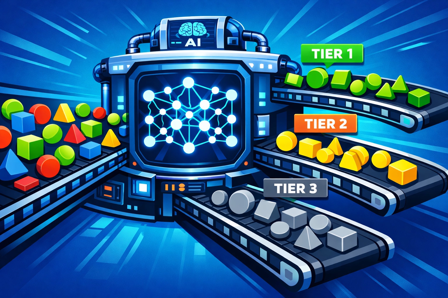 AI-powered lead scoring system segmenting prospects into Tier 1, Tier 2, and Tier 3 categories