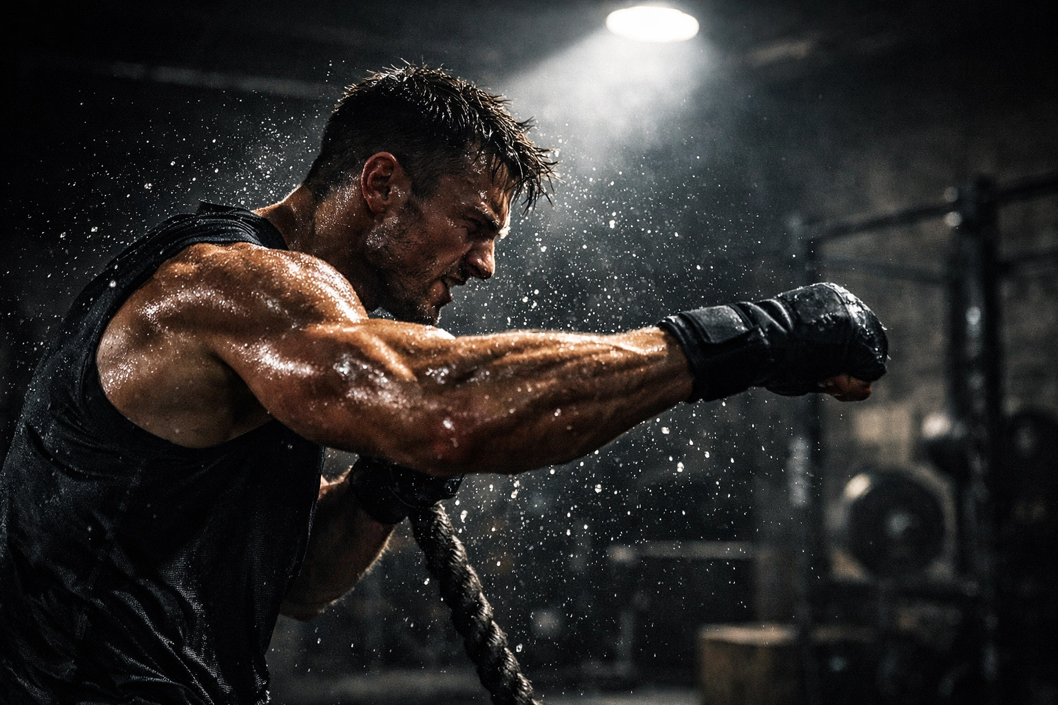 Focused athlete during a high-intensity workout session representing the daily grind of branding.