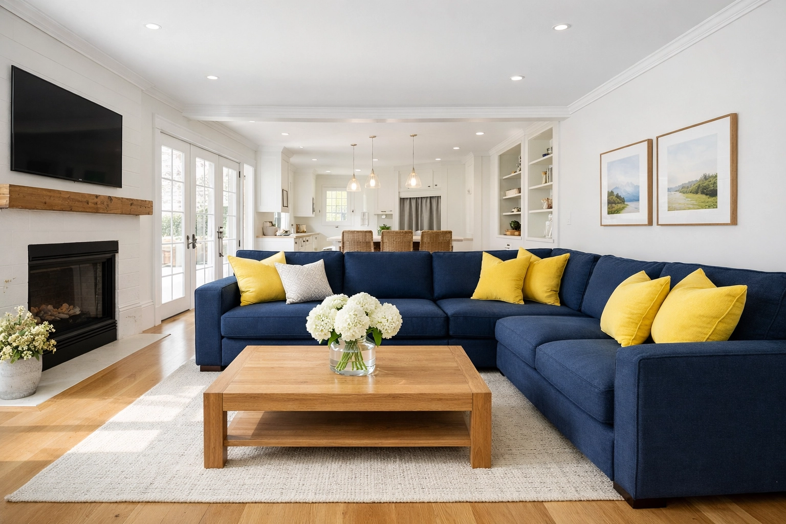 Spotless living room in Groton, MA, showing why families choose The Cleaning Ninjas for detailed home cleaning.