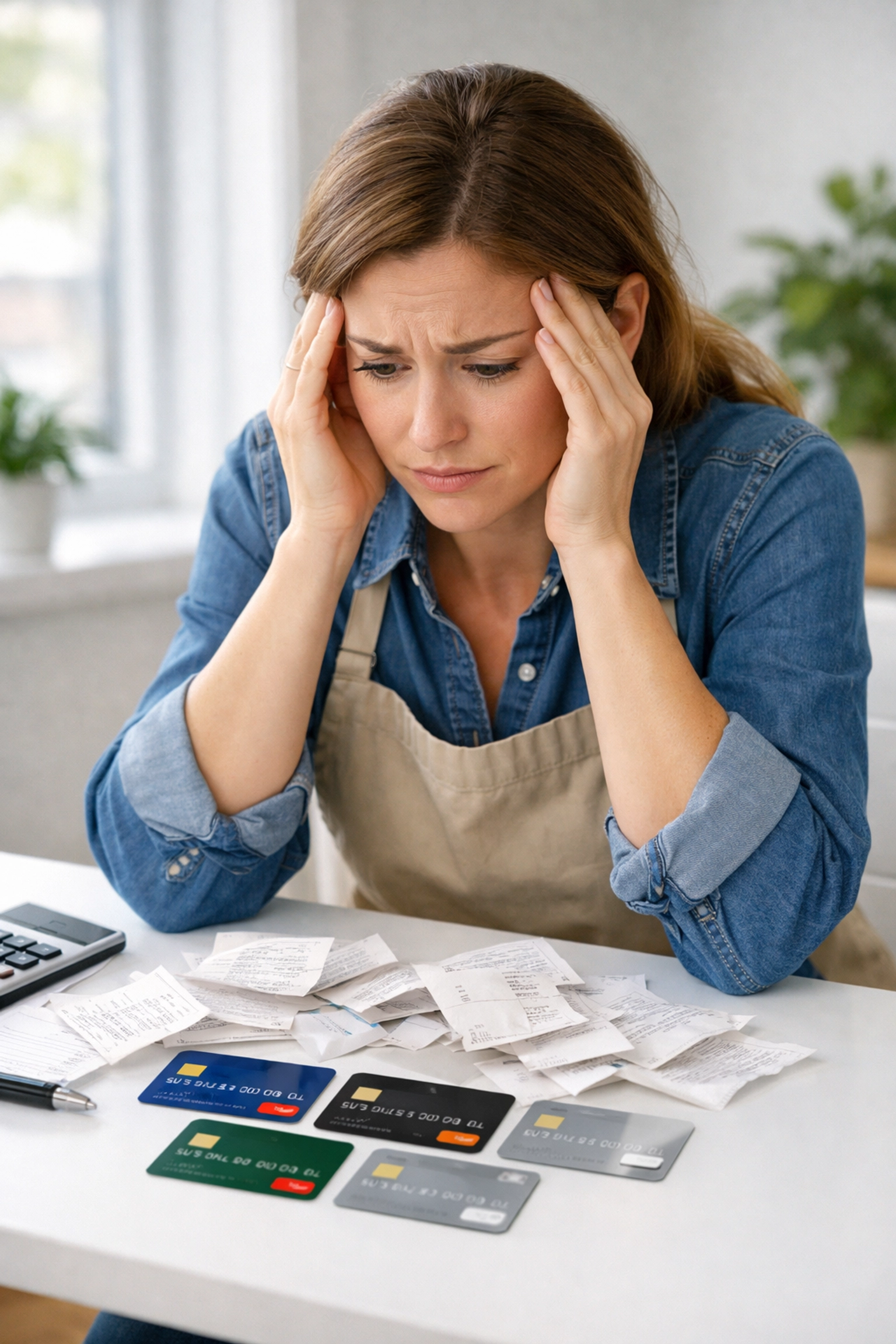 Small business owner confused by mixed personal and business receipts and credit cards