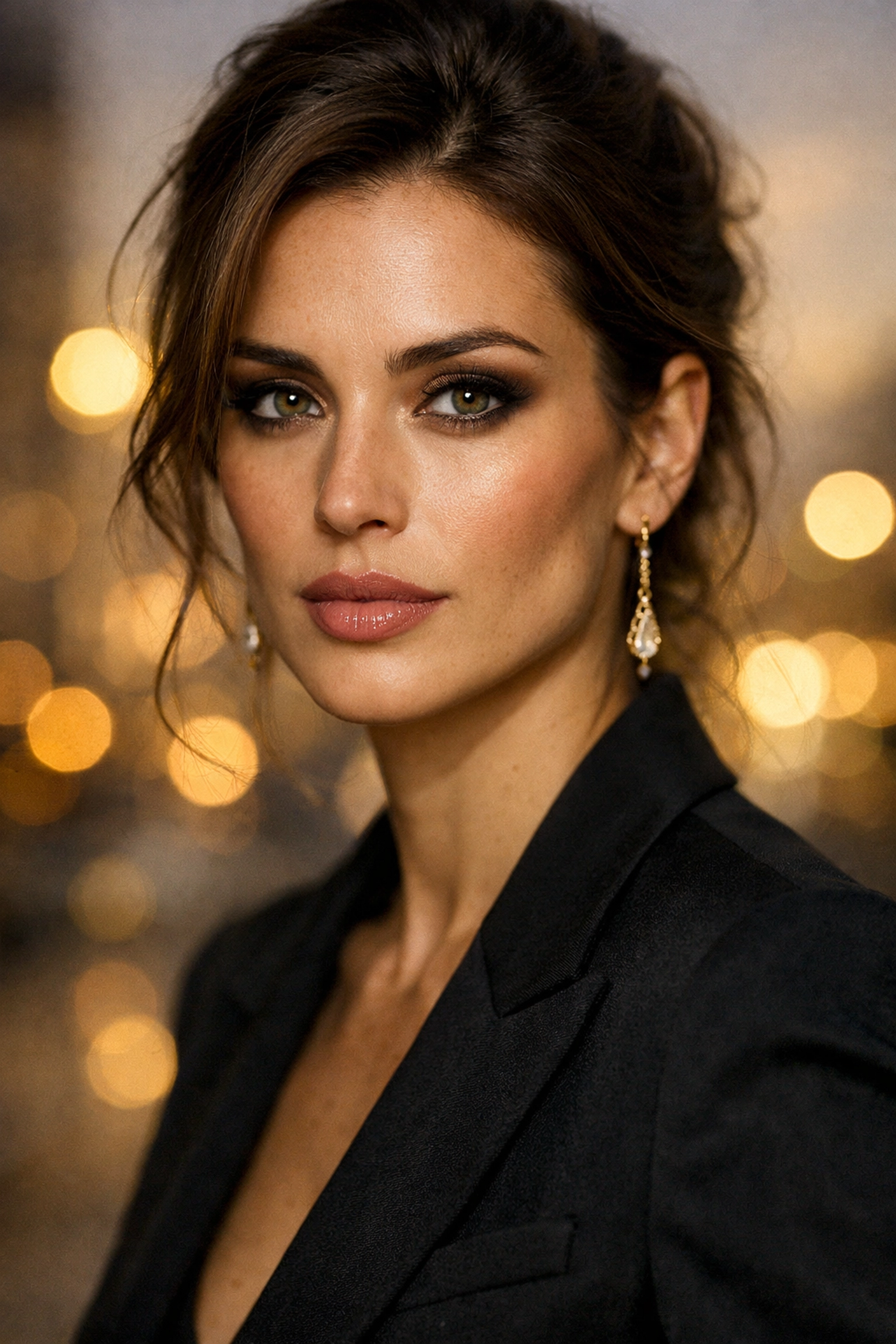 High-end portrait retouching that enhances natural features and professional lighting.