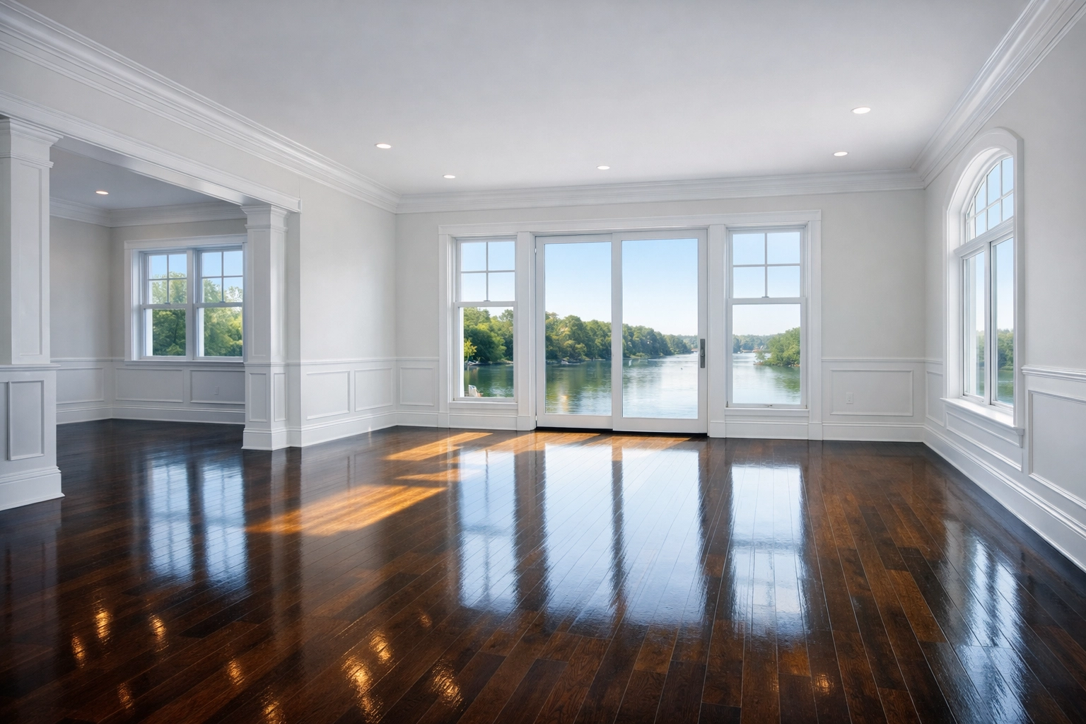 Immaculate empty living room after professional move-in move-out cleaning Lowell MA services.