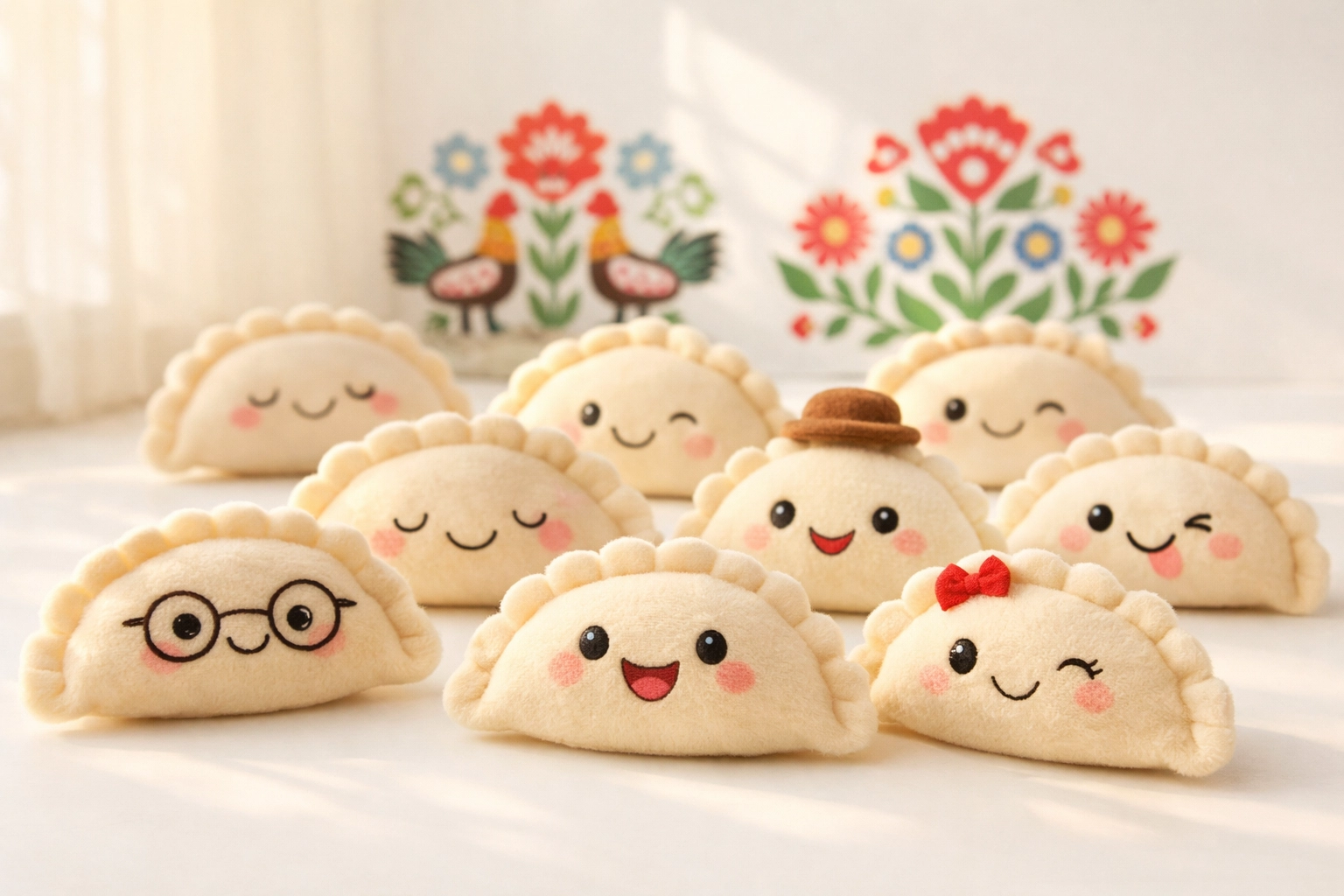 Kolekcja ręcznie szytych Pieroguszek - polskie rękodzieło ludowe