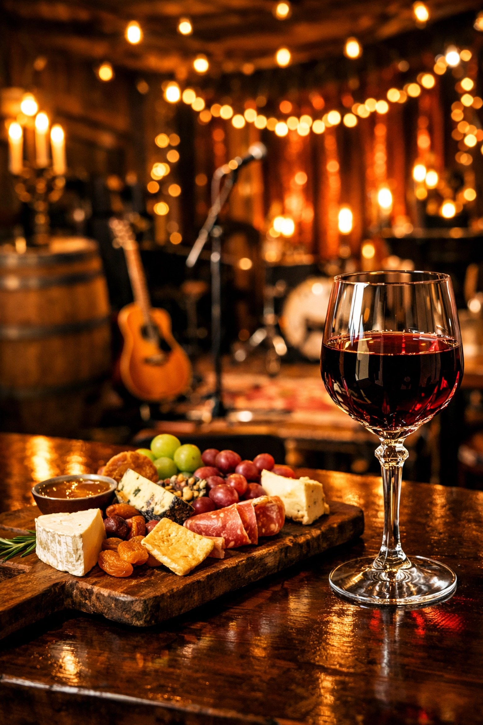 Elegant dinner and wine pairing at City Winery during a Jai Brenai Productions tour stop.