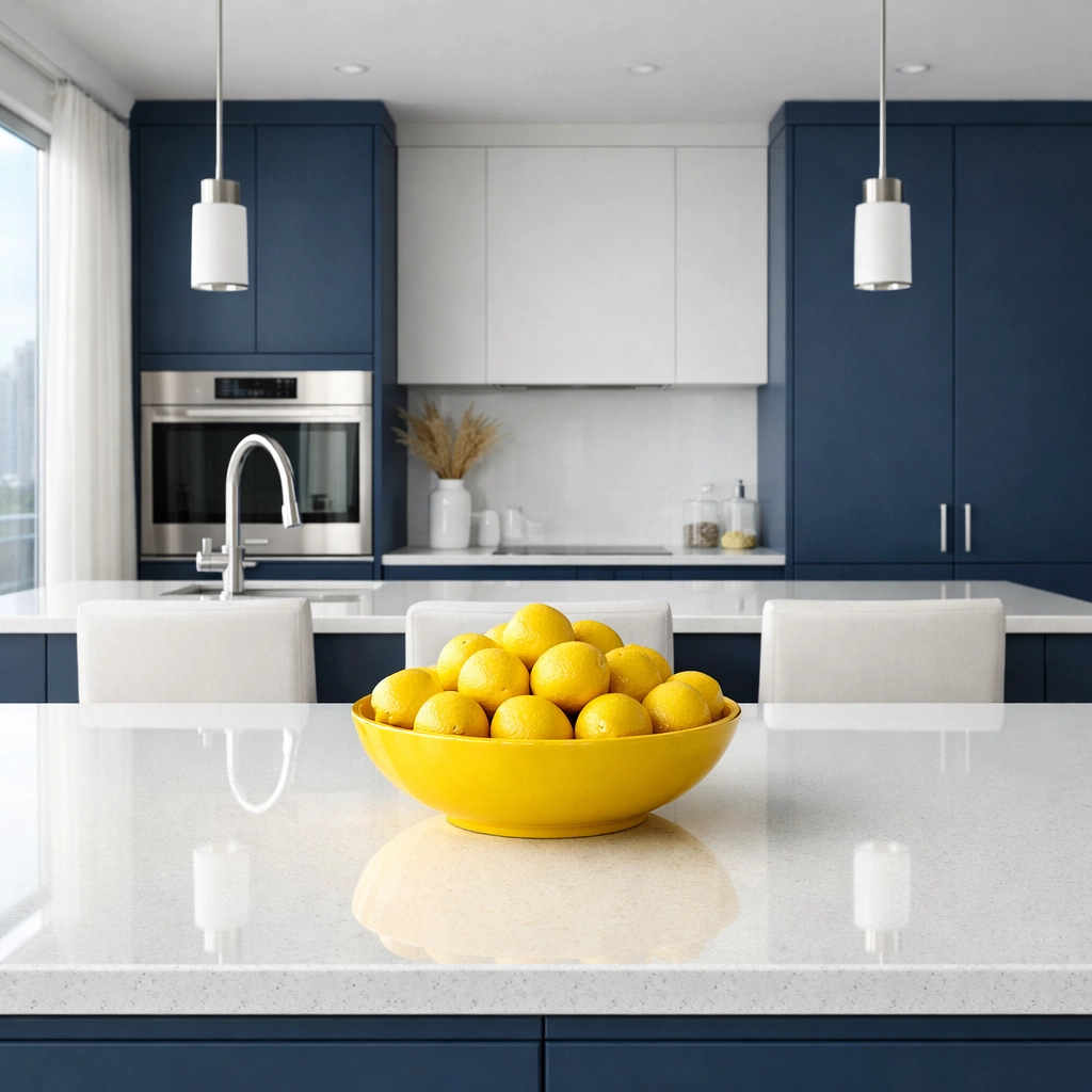 Spotless modern kitchen following a high-end service for cleaning a 2-bedroom apartment.