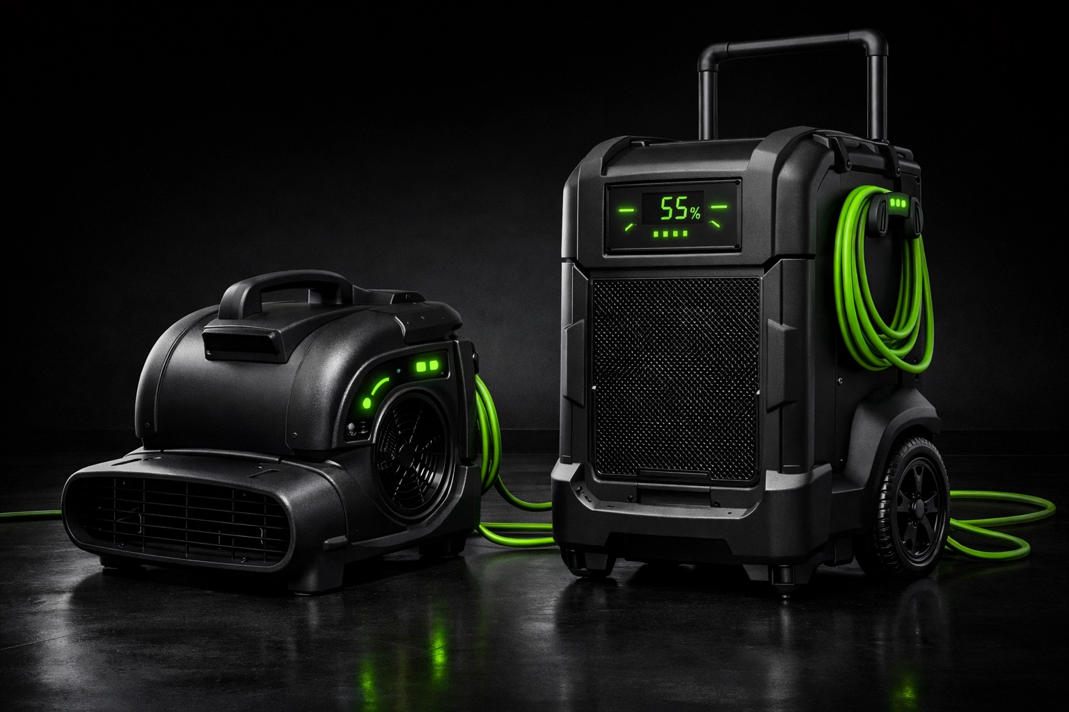 Industrial air mover equipment for professional water damage restoration and mold remediation in Missouri.