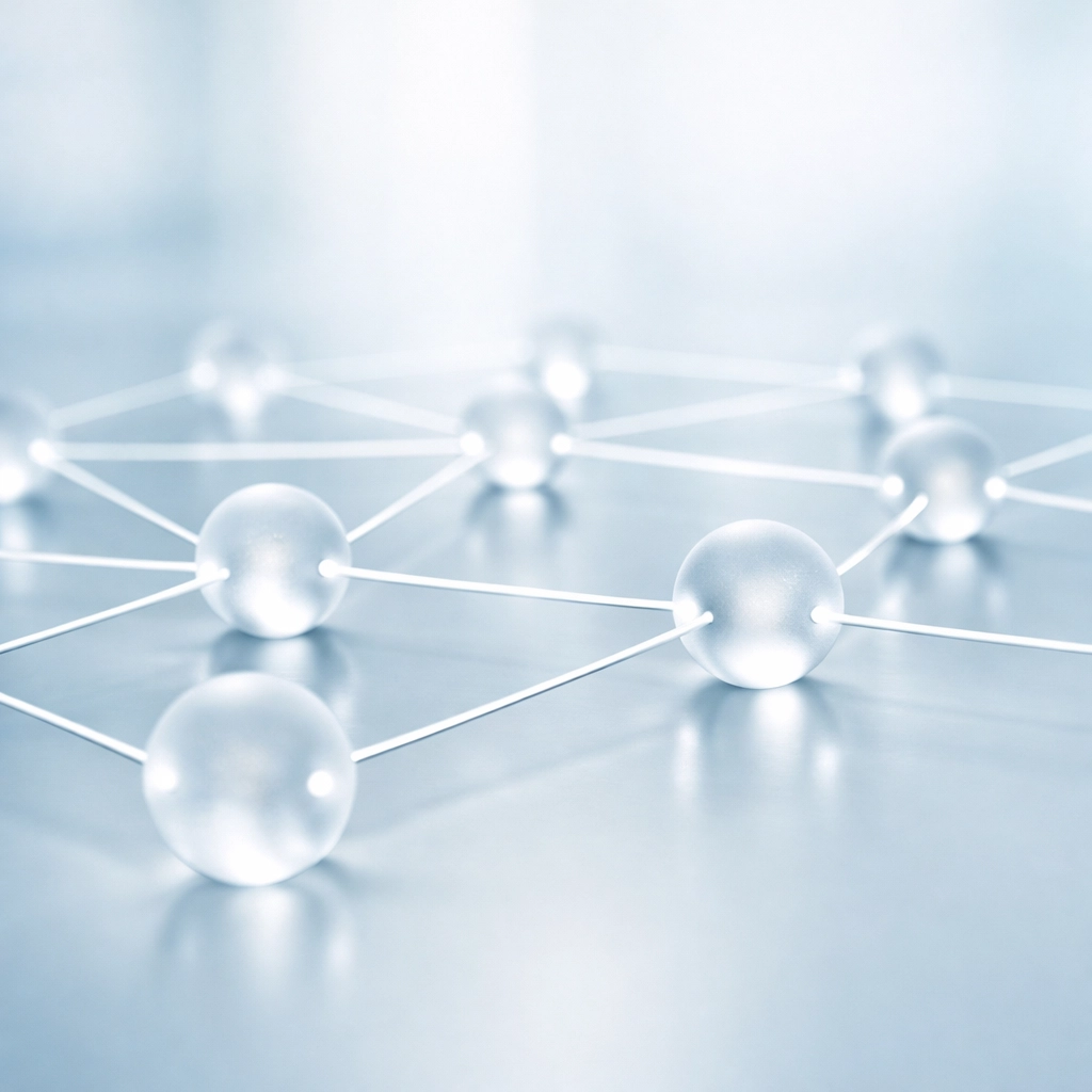 A connected grid representing synced local directory listings for a chiropractic digital foundation.