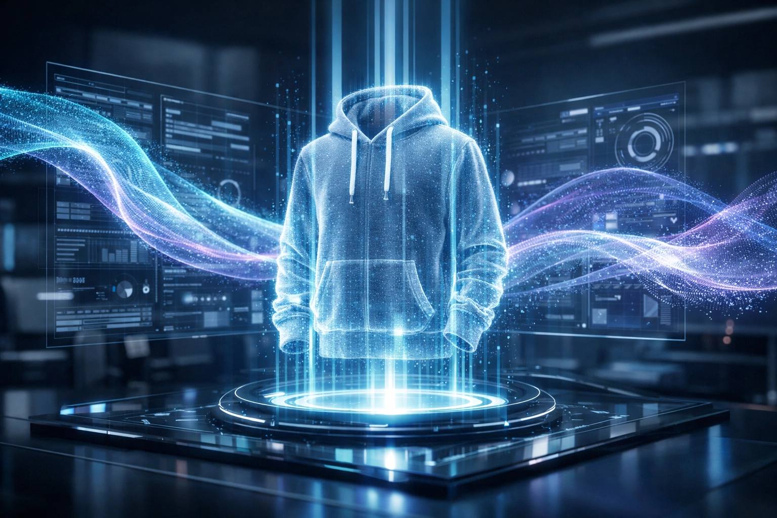 Larecoin AI search interface scanning a hoodie for real-time crypto payment processing.