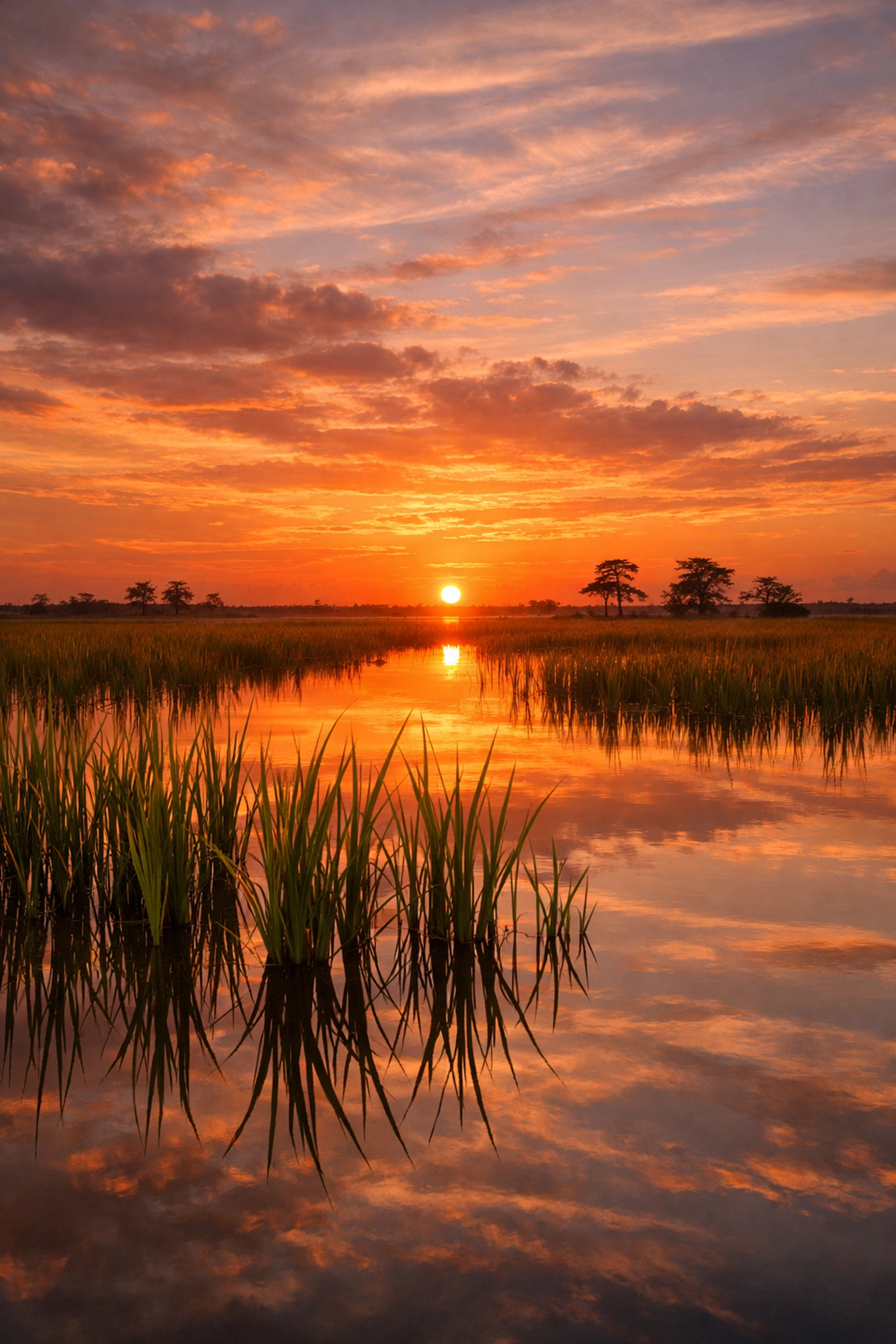 Everglades landscape photography at golden hour over the River of Grass sawgrass.