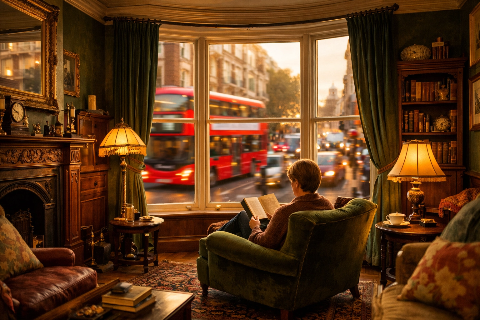 Acoustic secondary glazing provides soundproofing and warmth in a quiet Victorian living room.