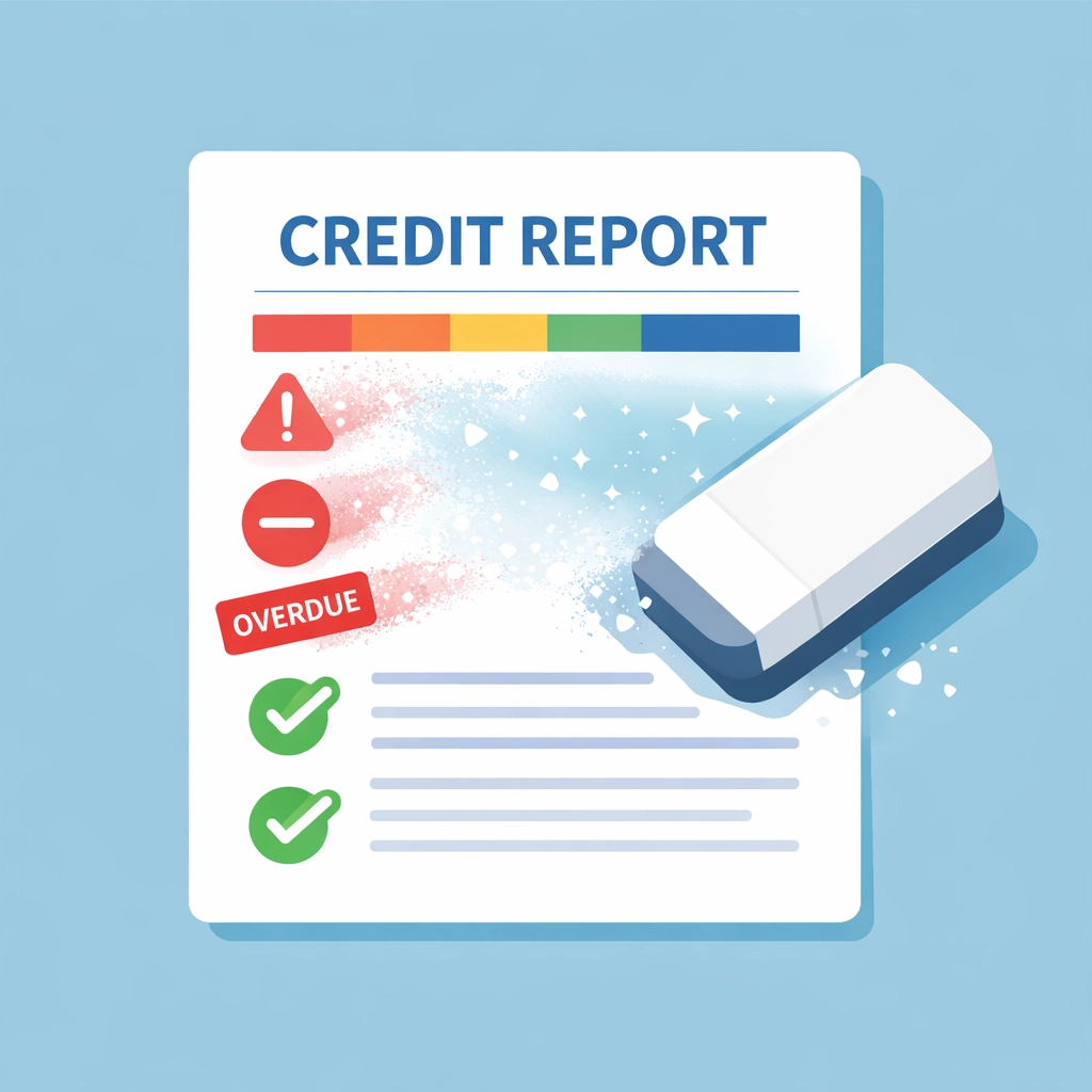 Limpiar el reporte de crédito eliminando colecciones y marcas negativas para subir el score.