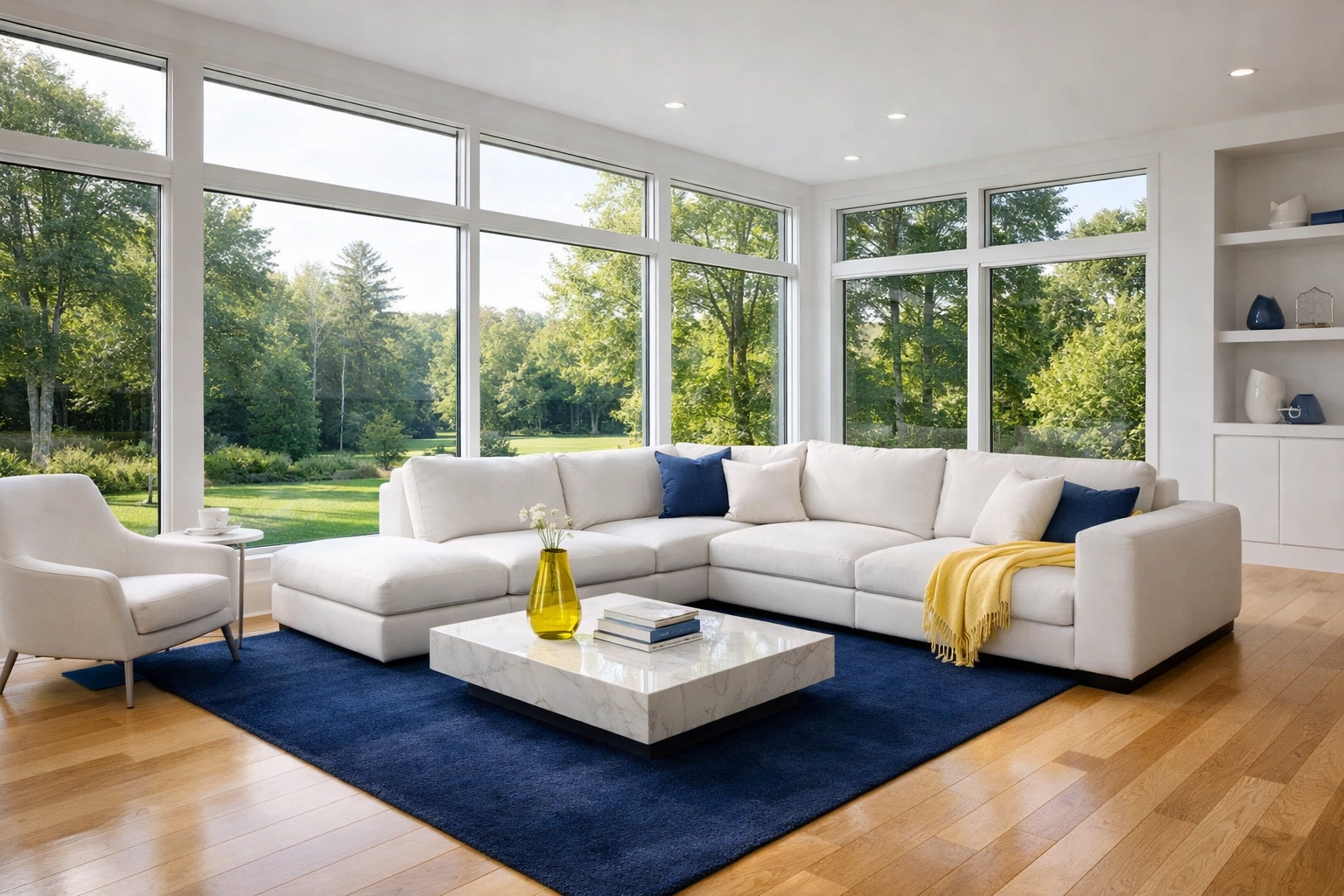 Clean Westford living room showcasing the reliable results of professional house cleaning services.