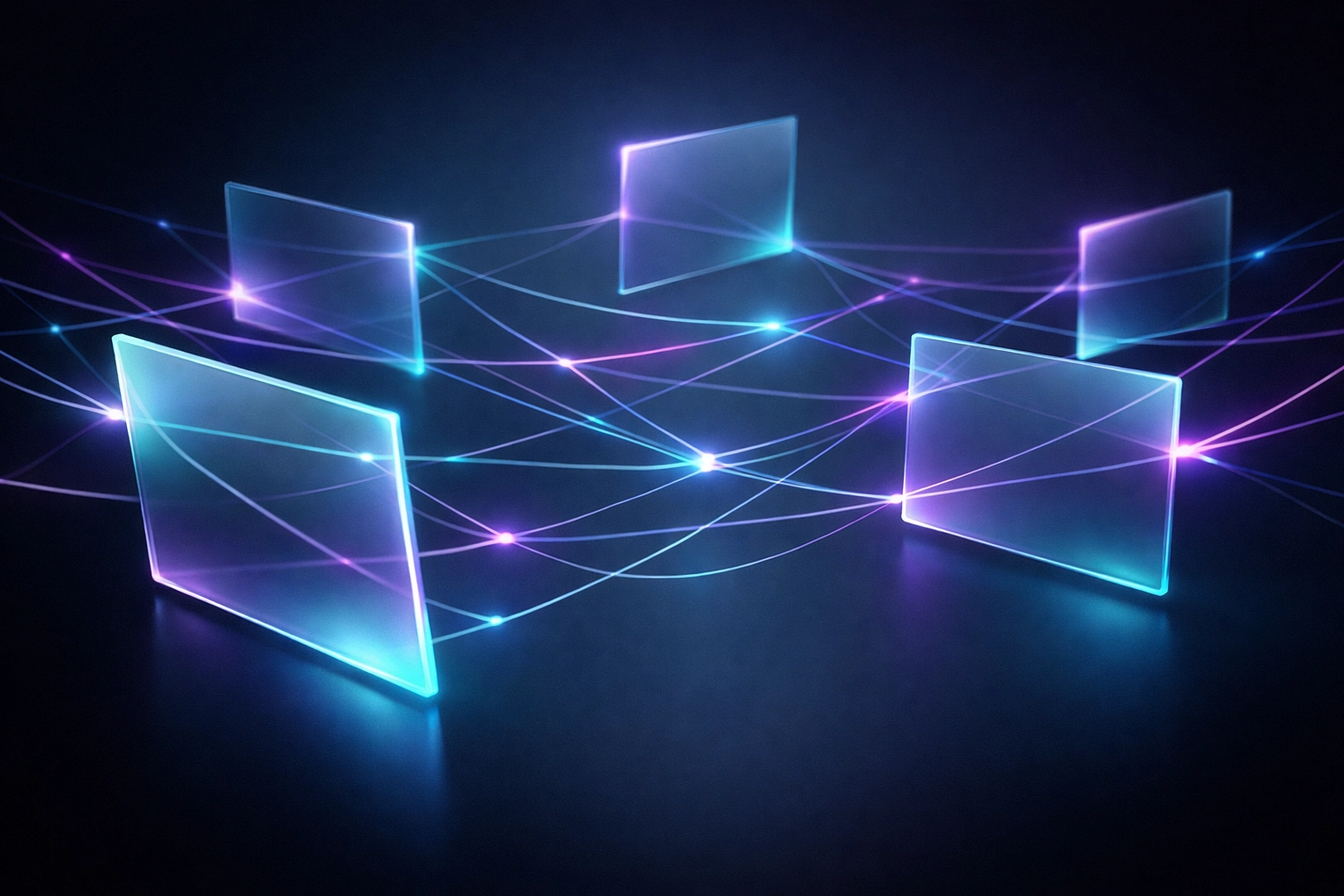 Interconnected data panels representing search visibility across AI chat and voice platforms.