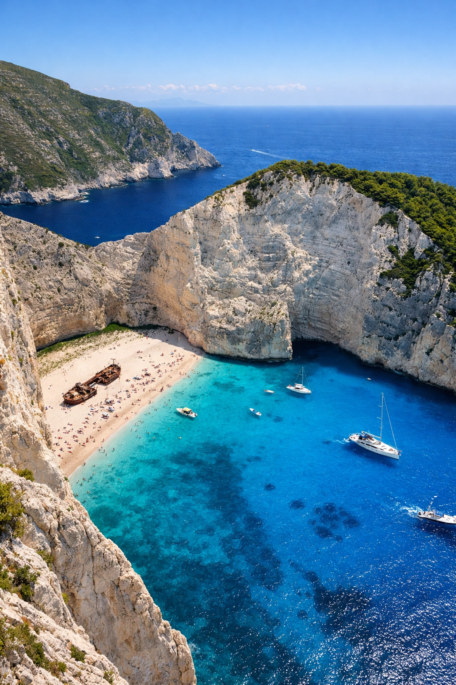 A high-resolution hero image of Navagio Beach, Greece, compressed for professional web performance.