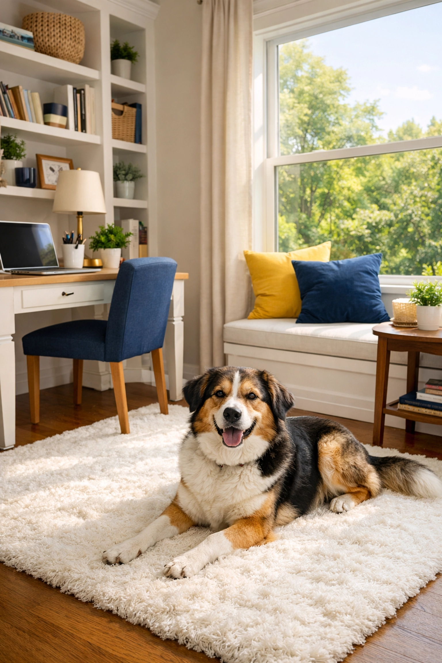 Eco-friendly house cleaning Paxton MA results in a pet-friendly, spotless home office sanctuary.