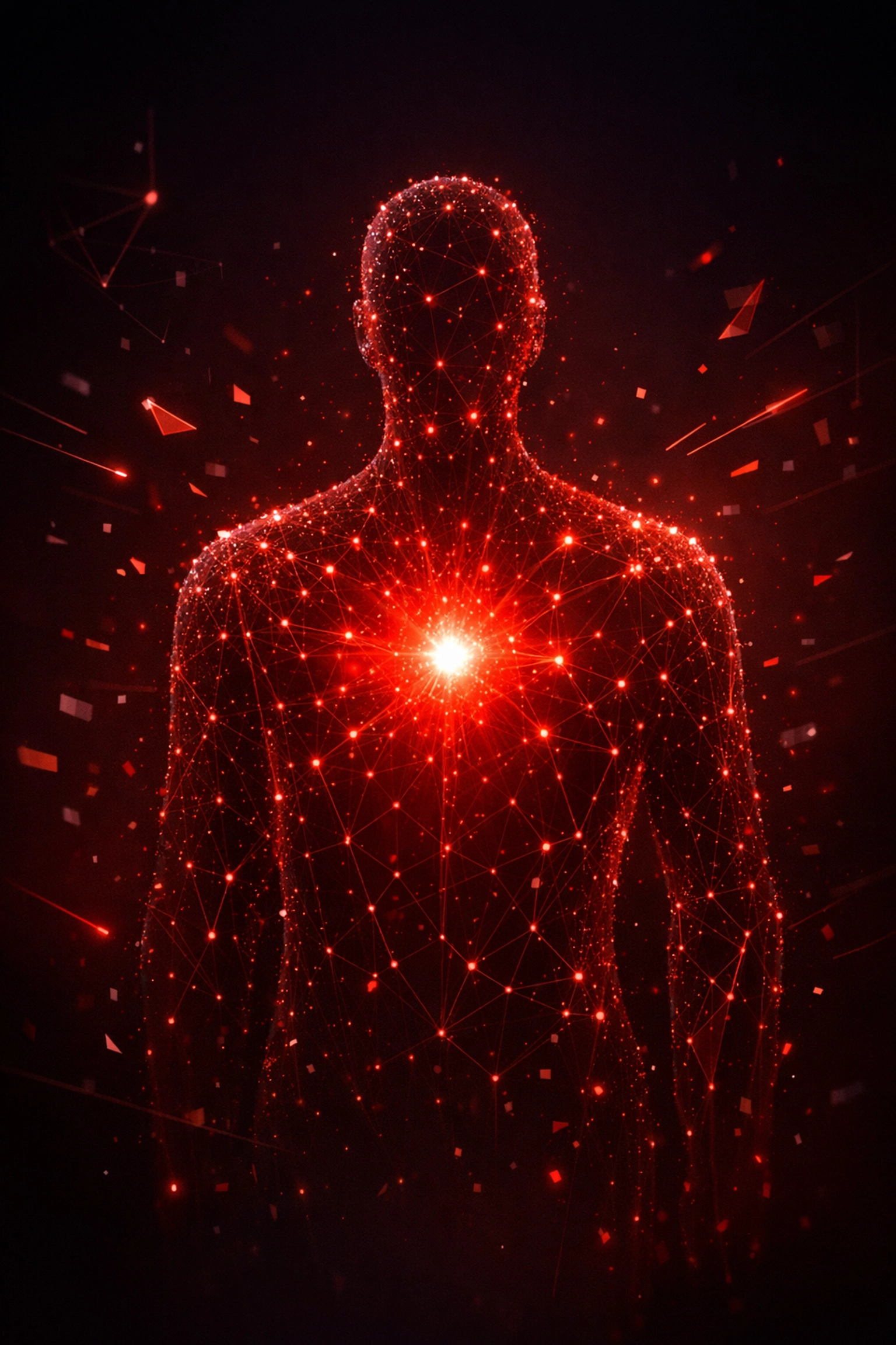 A human silhouette with a glowing core representing human-centric trust signals in AI search marketing.