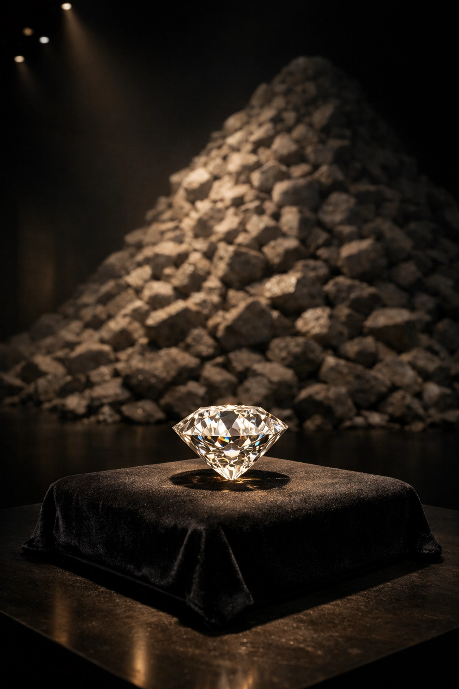A glowing diamond vs a pile of rocks representing quality over quantity for SEO tips for beginners.