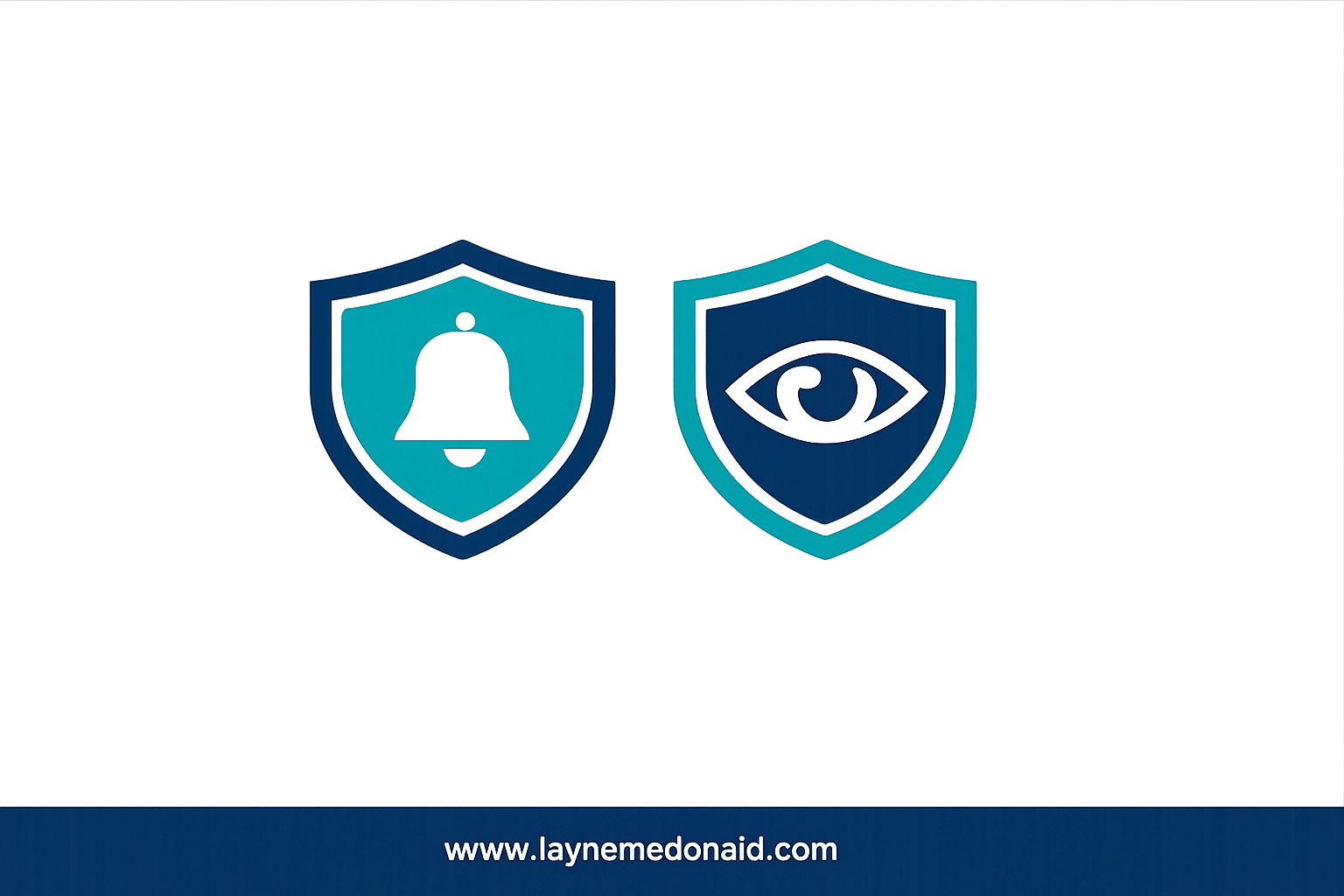 Shields representing digital alerts and internet accountability for Christian families using filtering software.