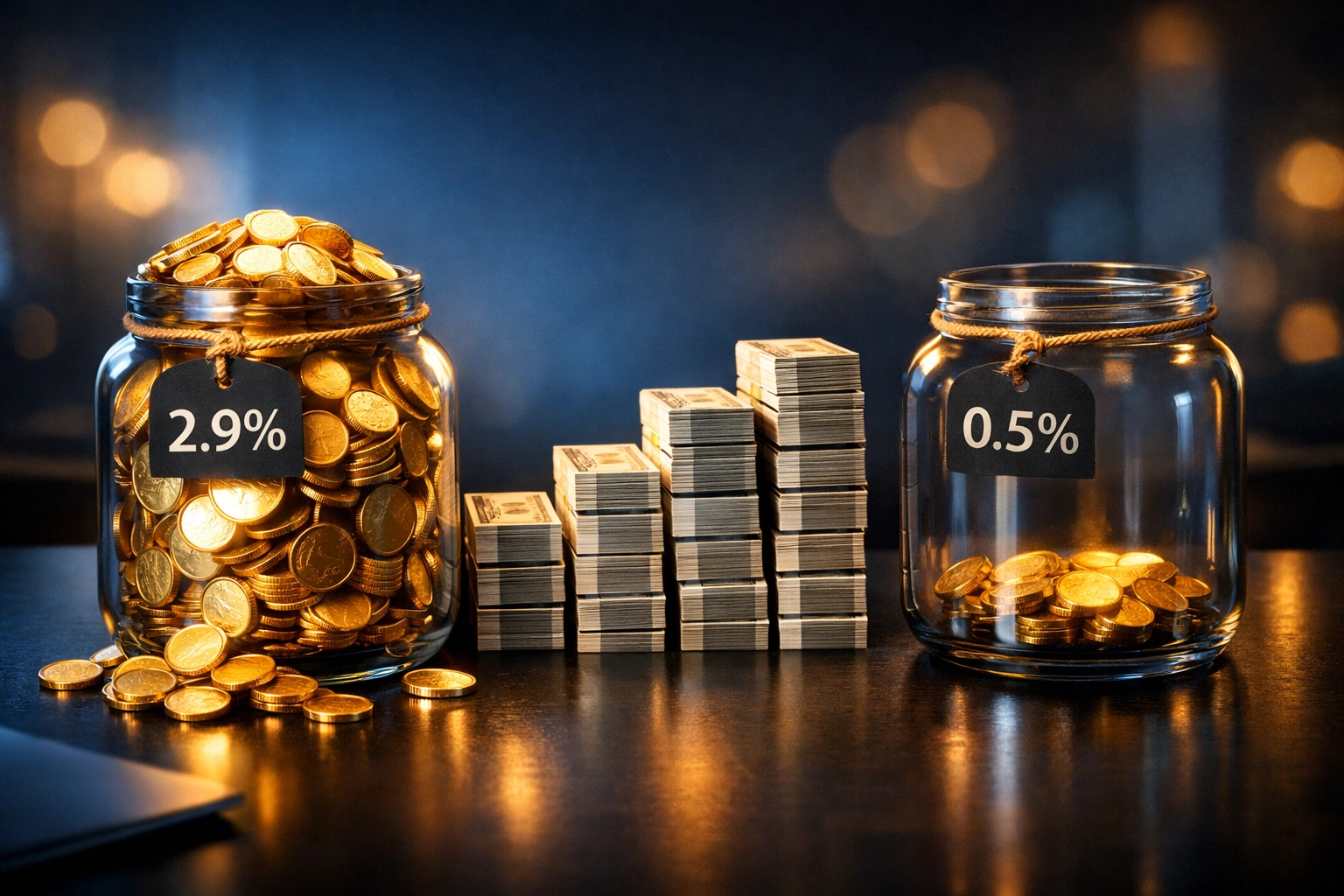 Comparison of traditional 2.9% merchant fees vs Larecoin's 0.5% crypto payment processing rates