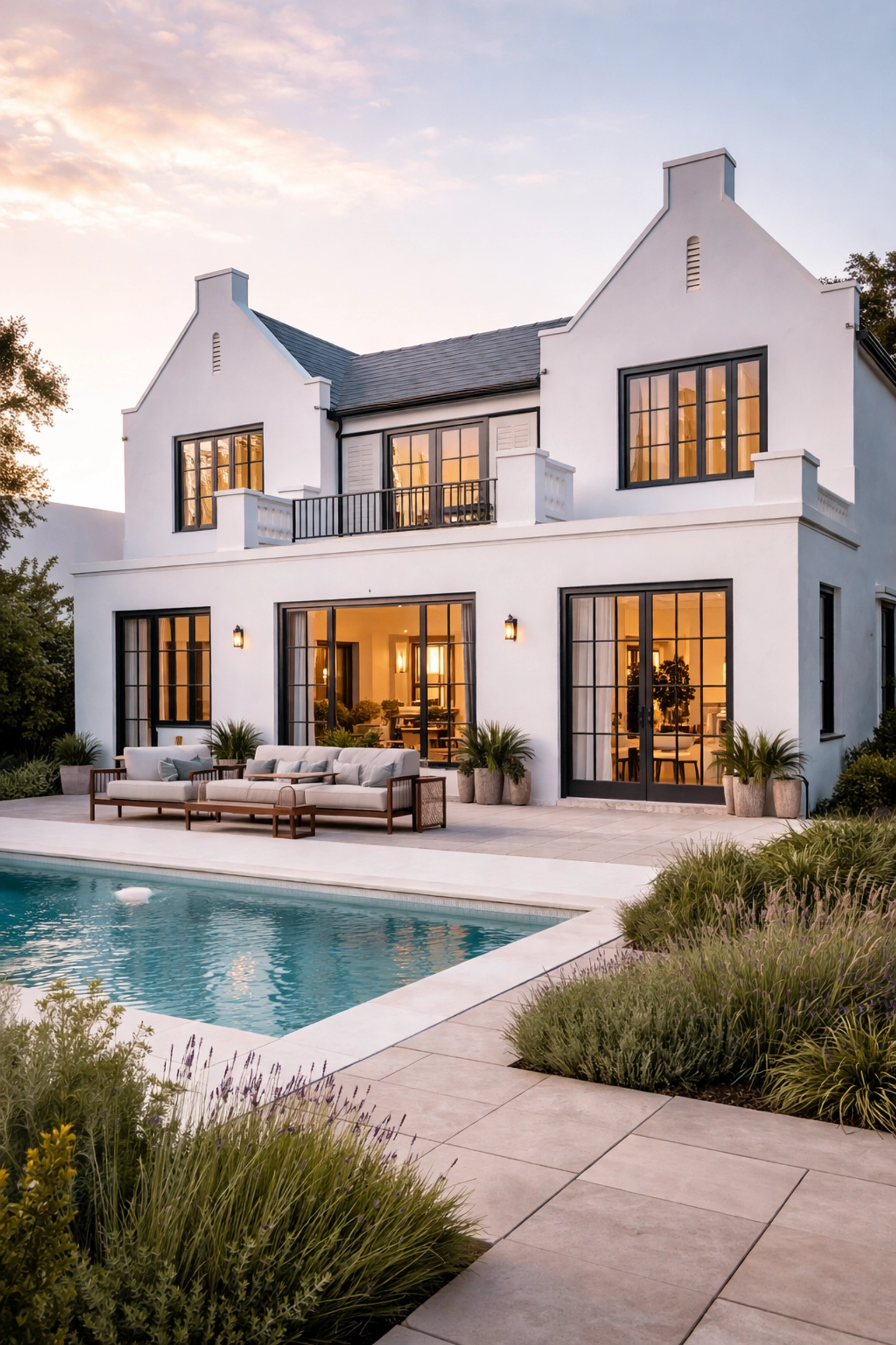 Double-story Cape Town house with thick white walls, highlighting mesh WiFi challenges in local homes.