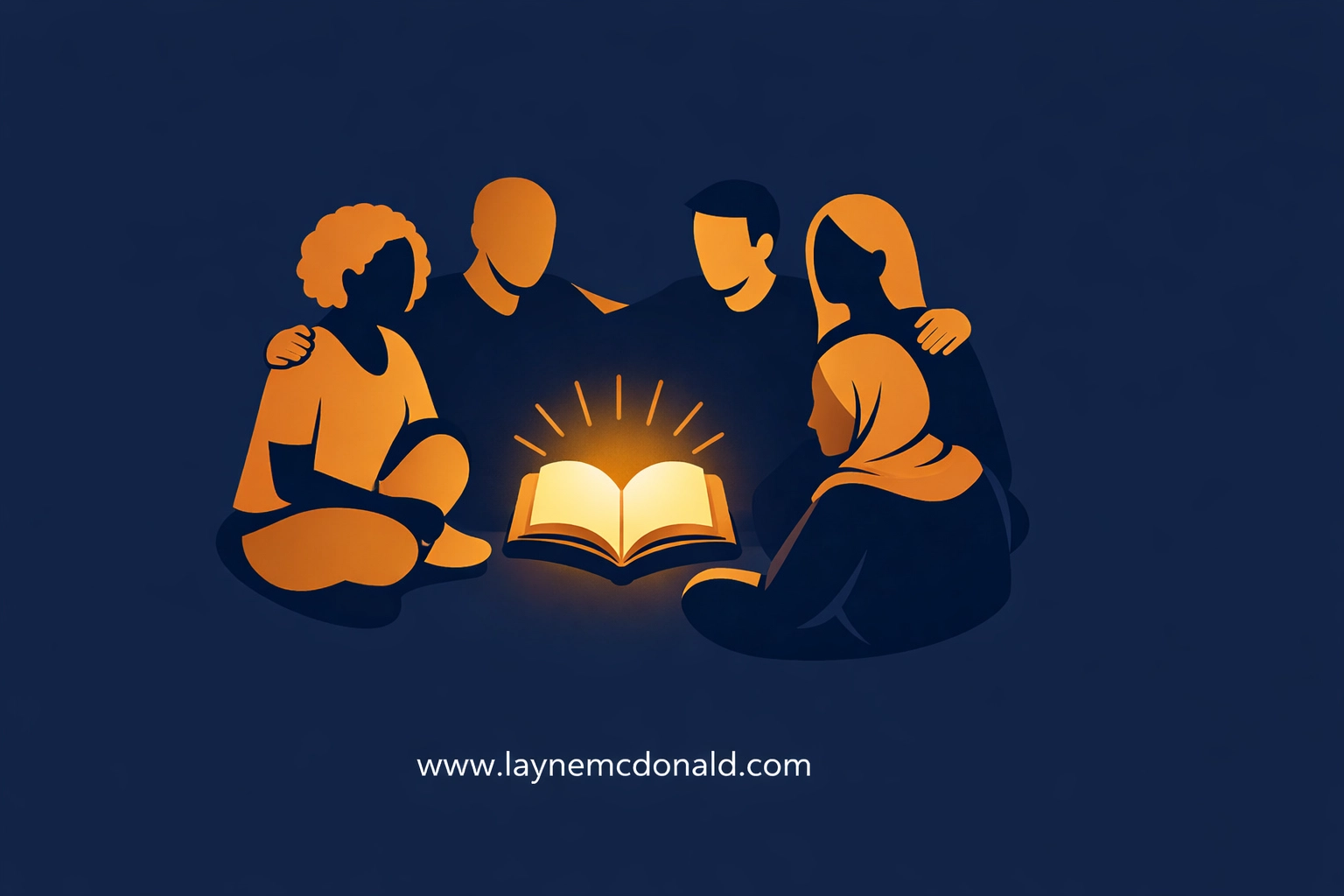 Illustration of a church small group gathered around a Bible to strengthen community through spiritual study.