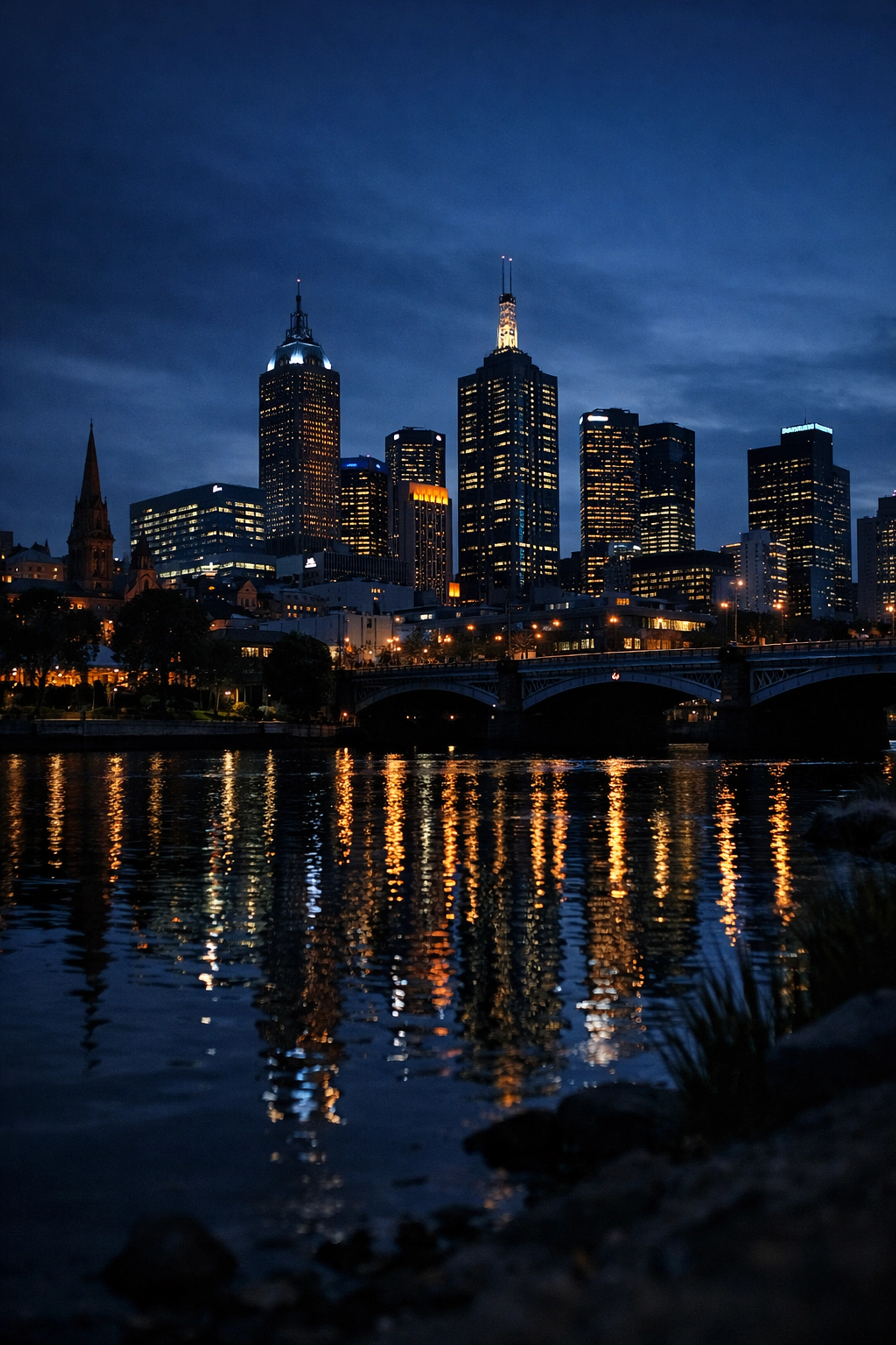 The Melbourne CBD skyline at dusk reflecting the current state of the Victorian property market.