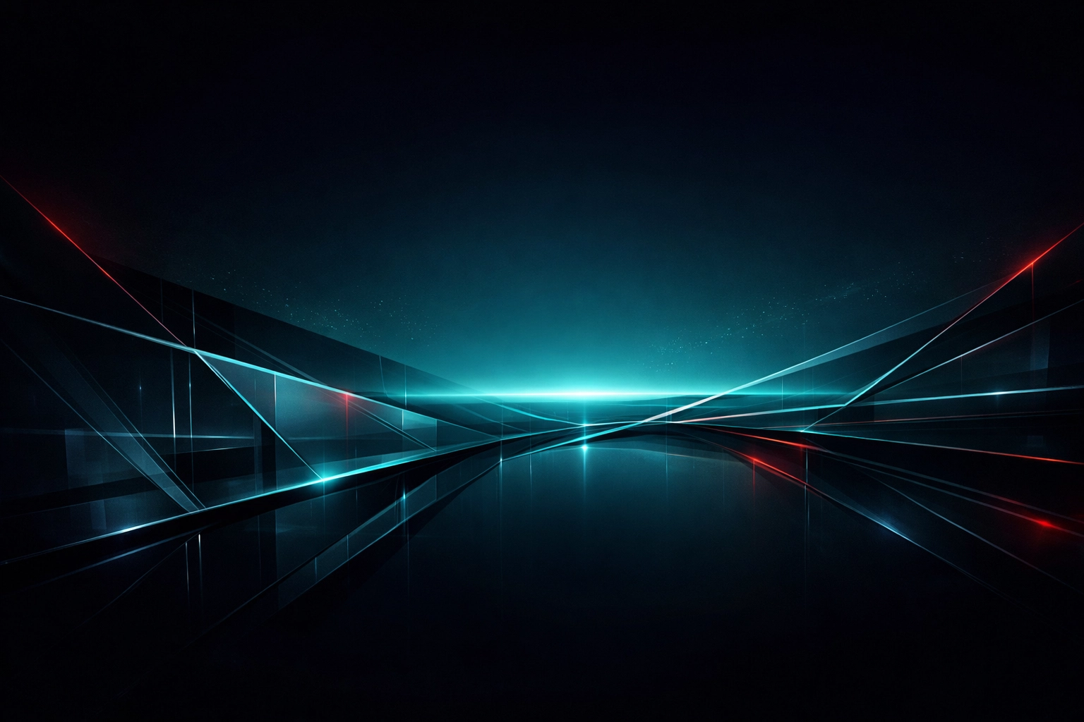 Abstract cybersecurity strategy header image in obsidian and teal glass aesthetic with subtle red accents.