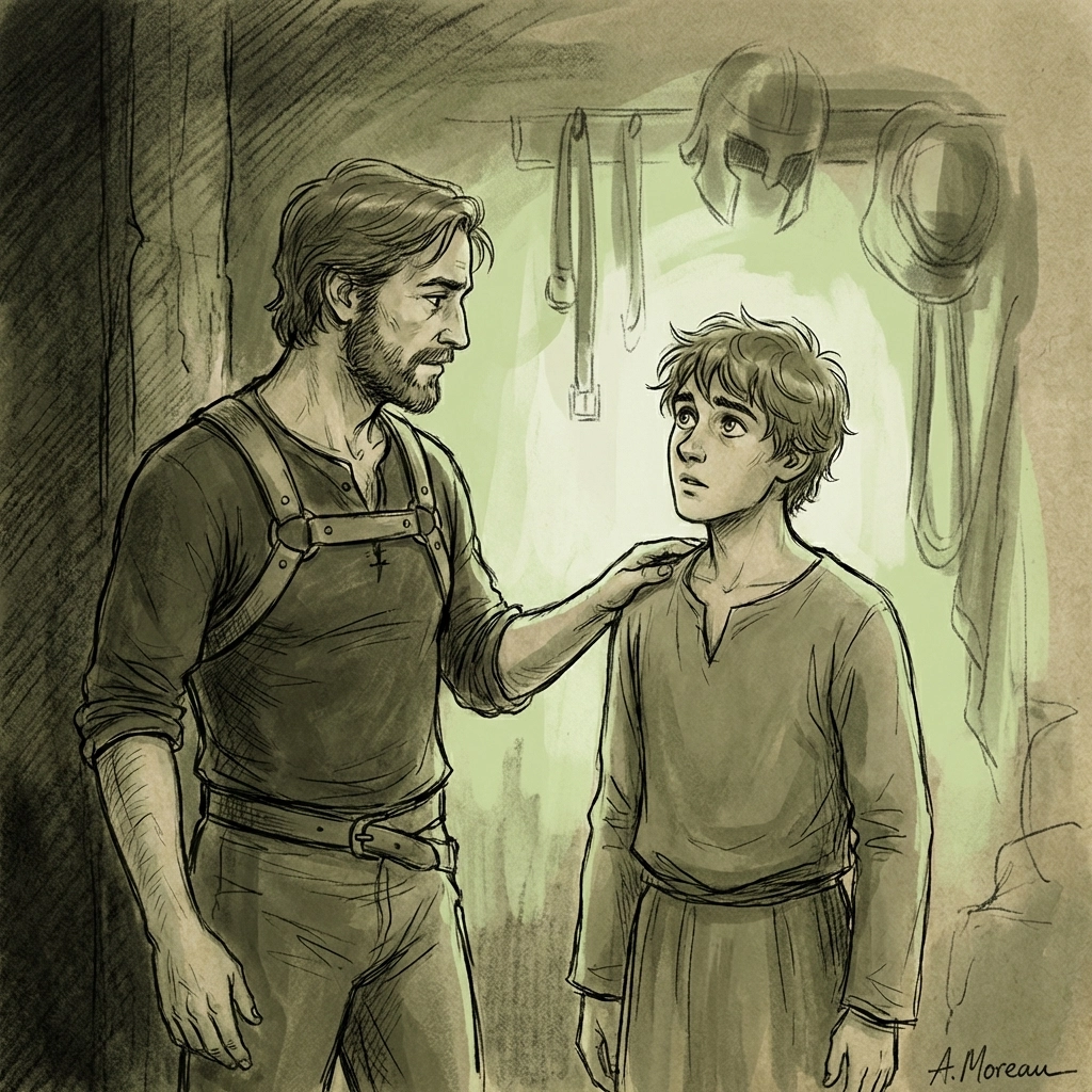 Two men at leather event showing mentorship in MM romance story The Altar of Skin