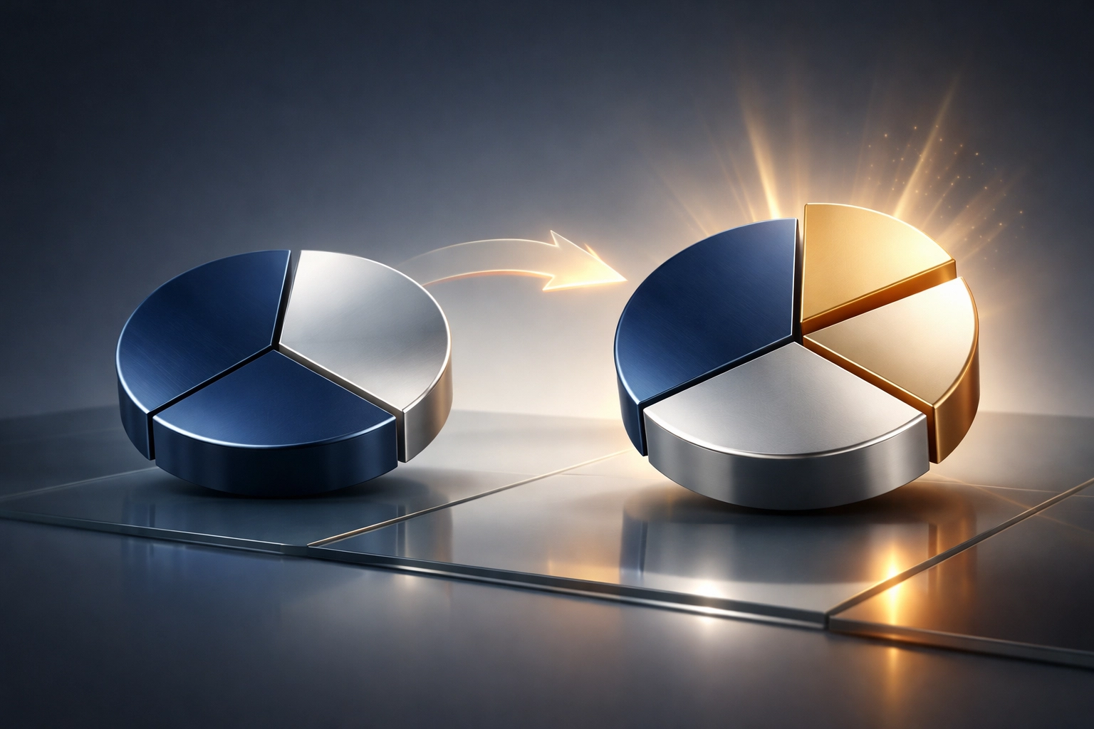 Comparison of traditional 60/40 portfolio and modern 40/30/30 asset allocation strategies for investors