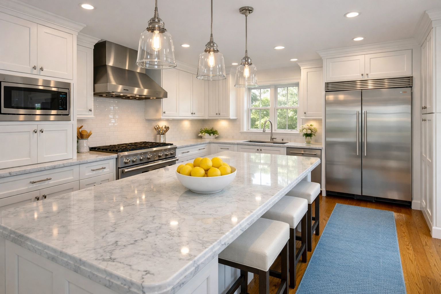 Clean, modern kitchen in a South Yarmouth home after a weekly professional house cleaning.
