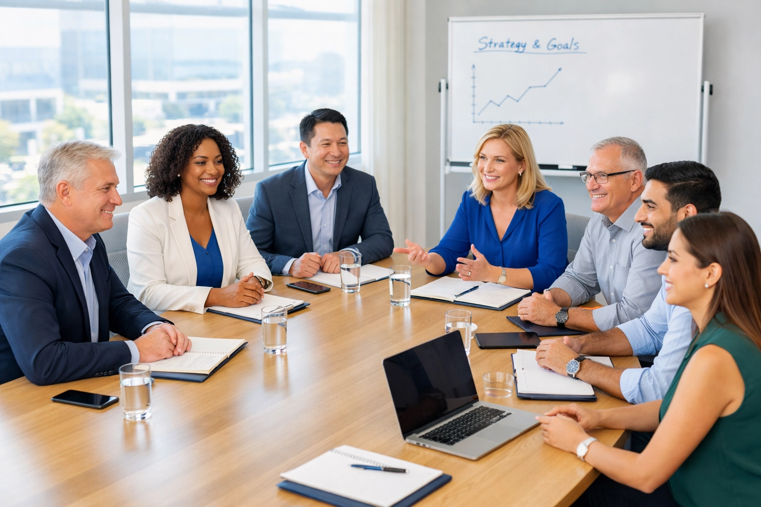 Leadership team conducting productive Level 10 Meeting using EOS business operating system