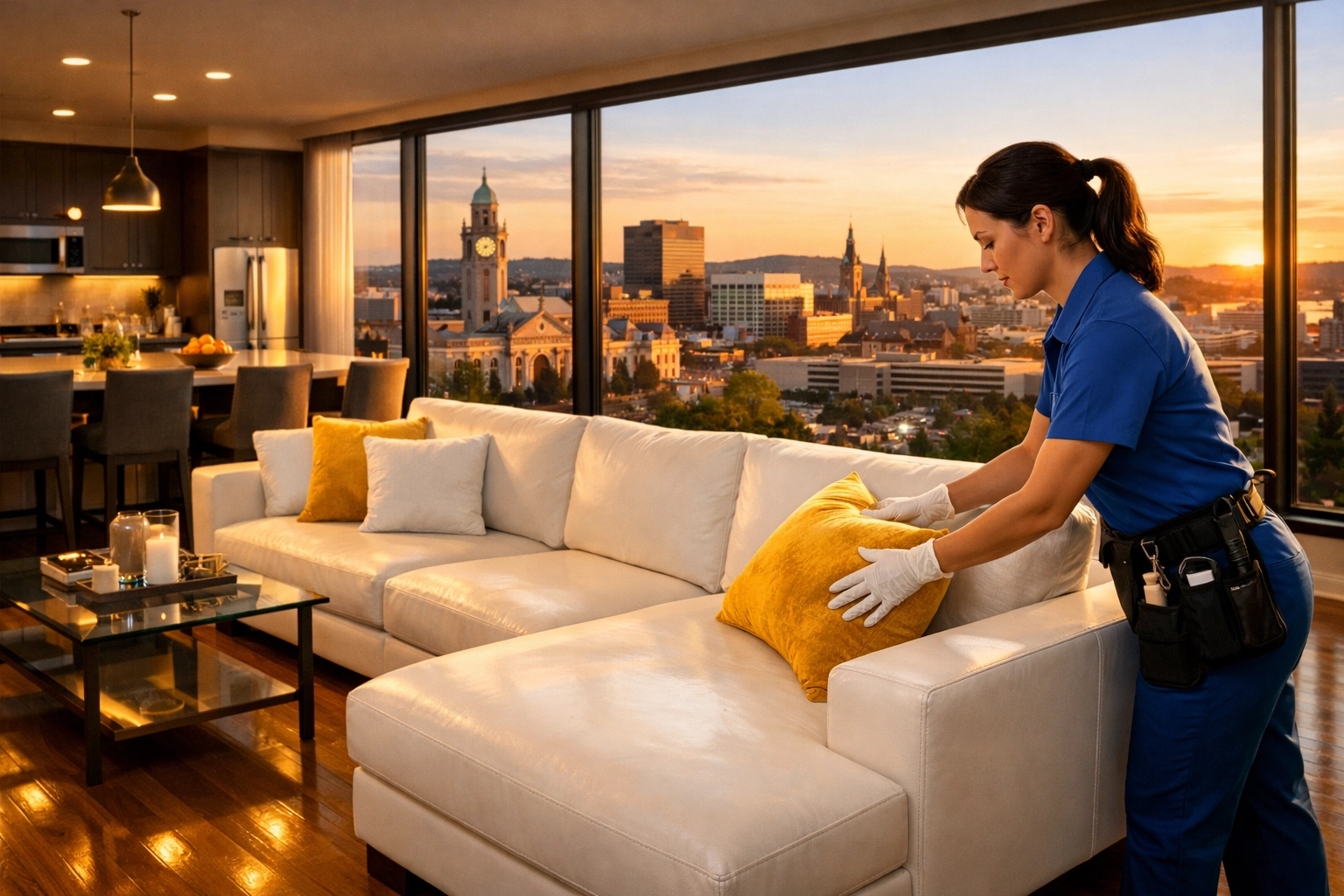 Spotless luxury apartment in Worcester after a professional deep cleaning Worcester service.