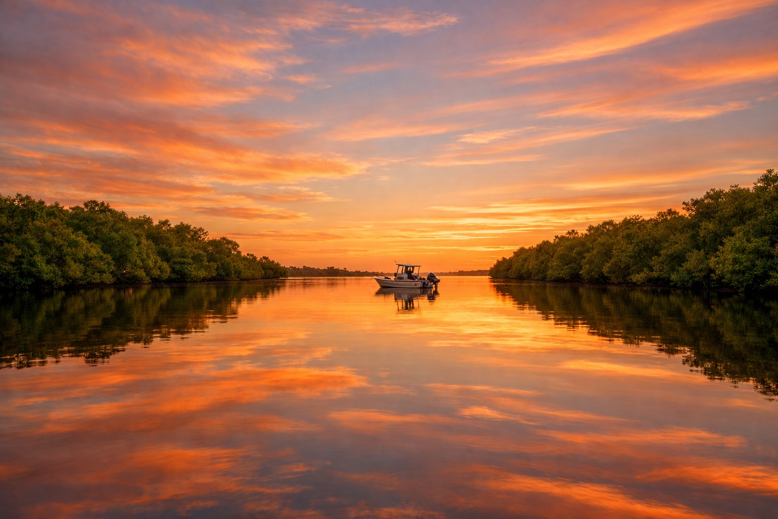 Tranquil saltwater canals and mangroves in Northwest Cape Coral, a hidden gem for nature lovers.
