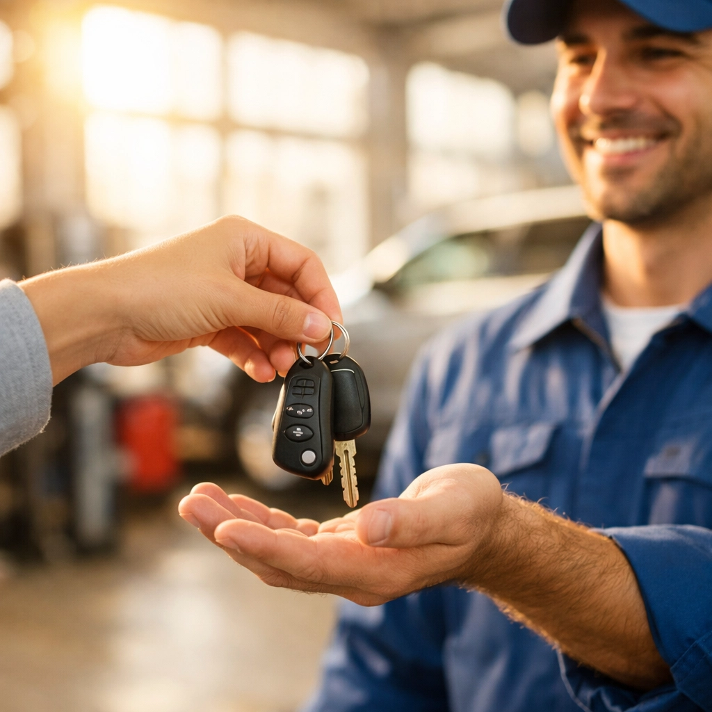 Solving a vehicle crisis with a bad credit loan canada at a professional car repair shop.