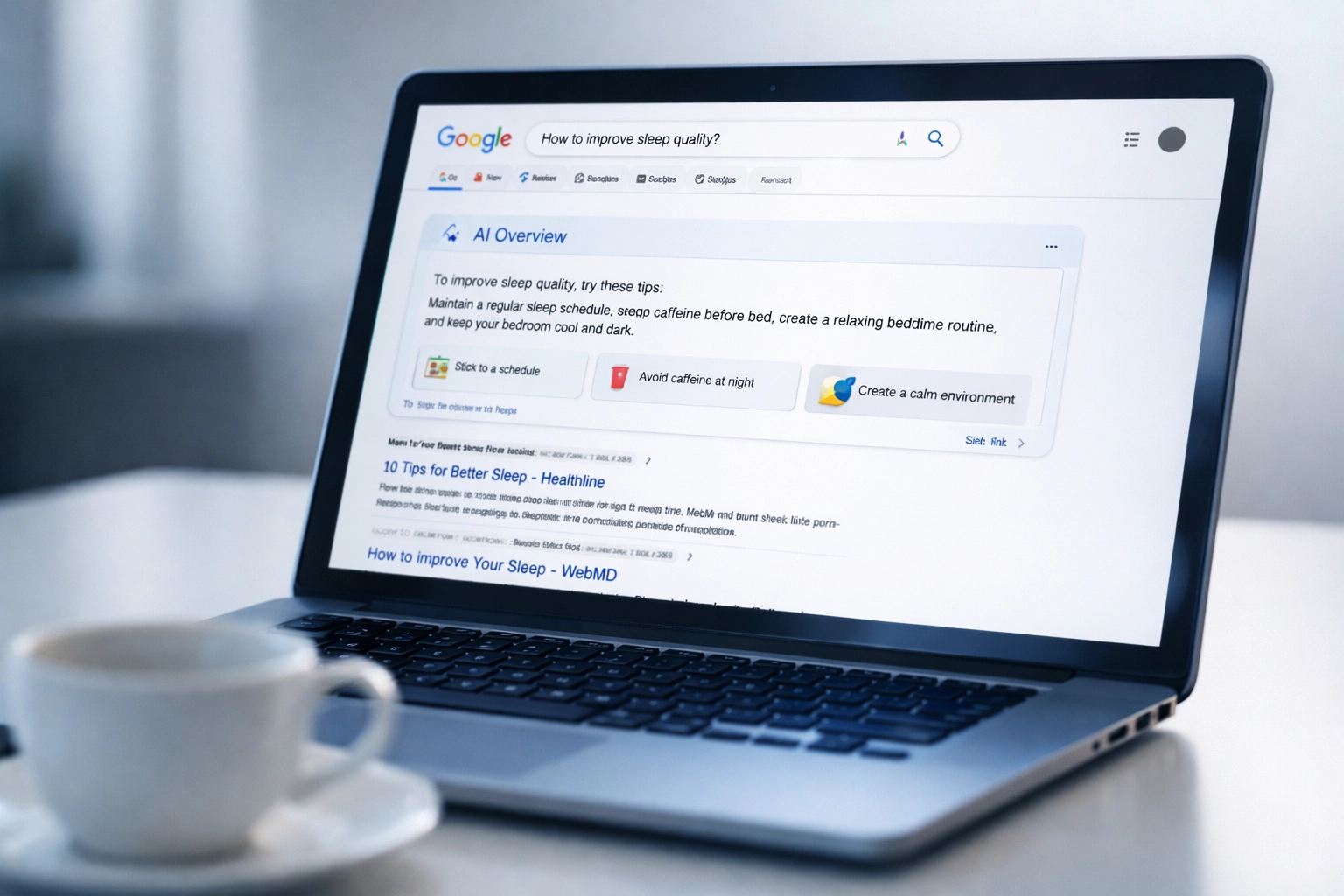 Google search results page showing AI Overview feature in zero-click era