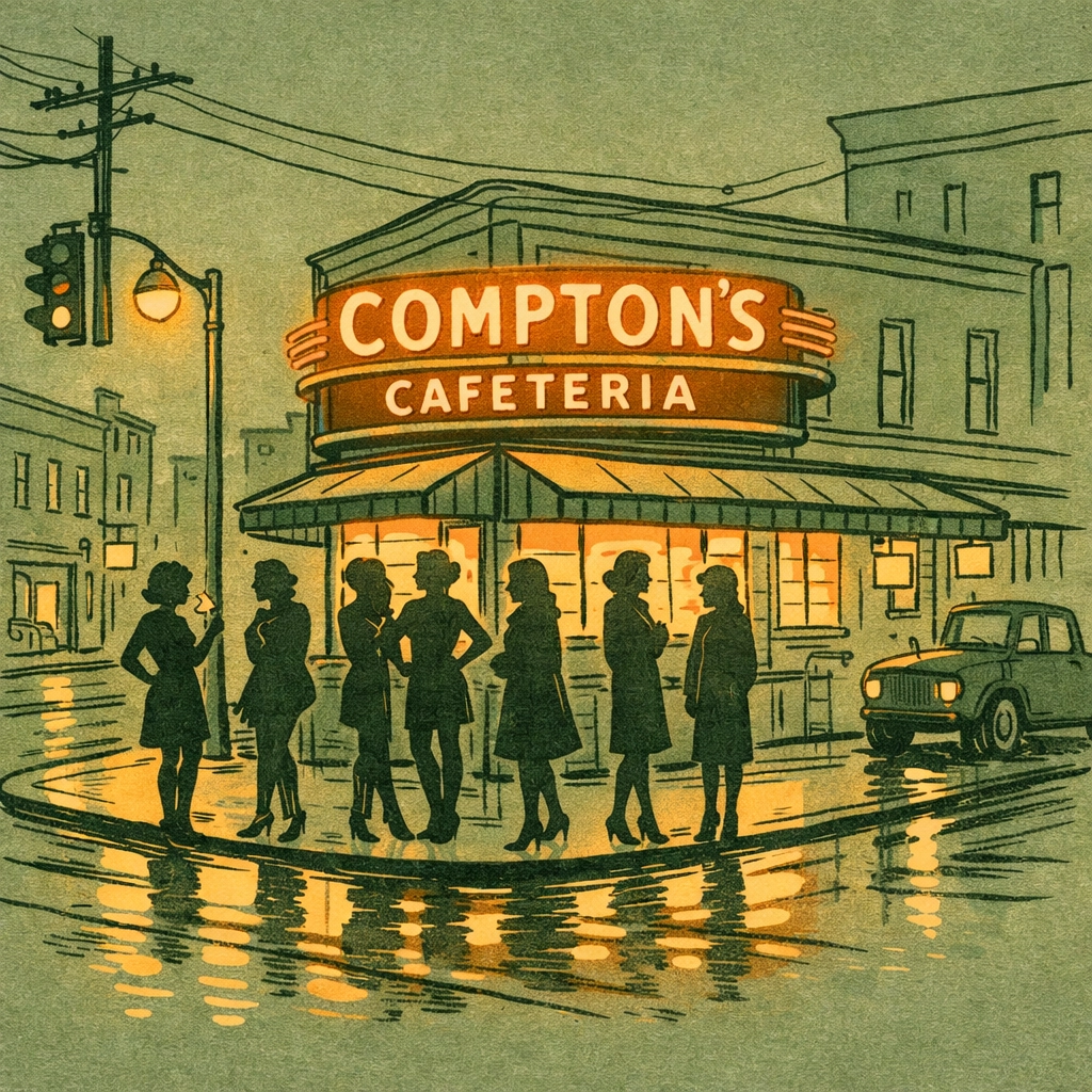 Compton's Cafeteria in San Francisco's Tenderloin district where trans women and drag queens gathered