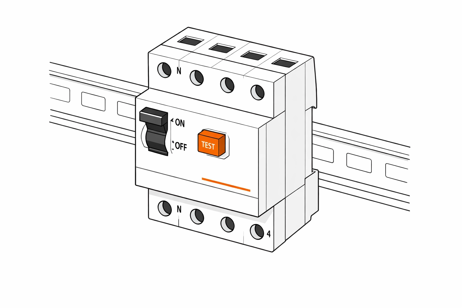 FI-Schutzschalter Illustration für die Dokumentation eines E-Befunds in Wien.