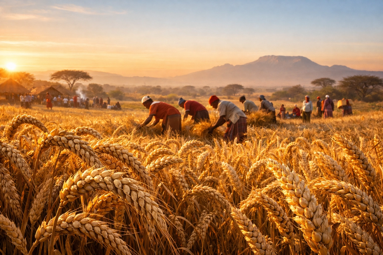 Golden wheat harvest in East Africa showing food security progress