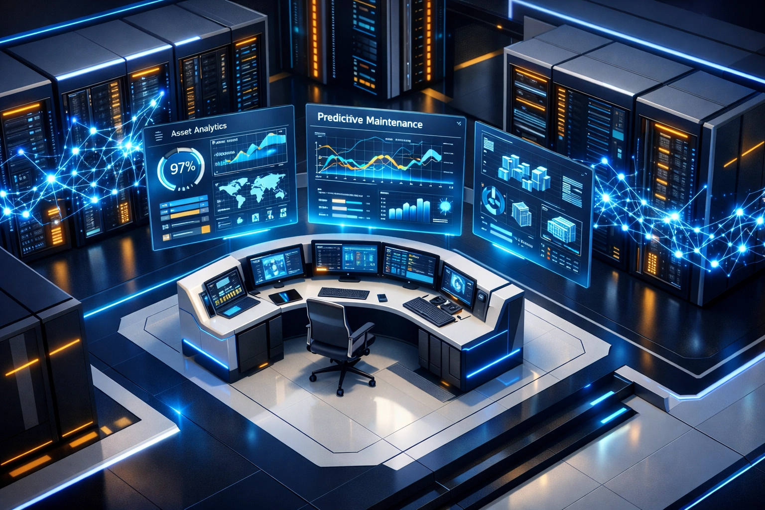 AI-powered ServiceNow ITAM analytics dashboard showing predictive maintenance and asset optimization