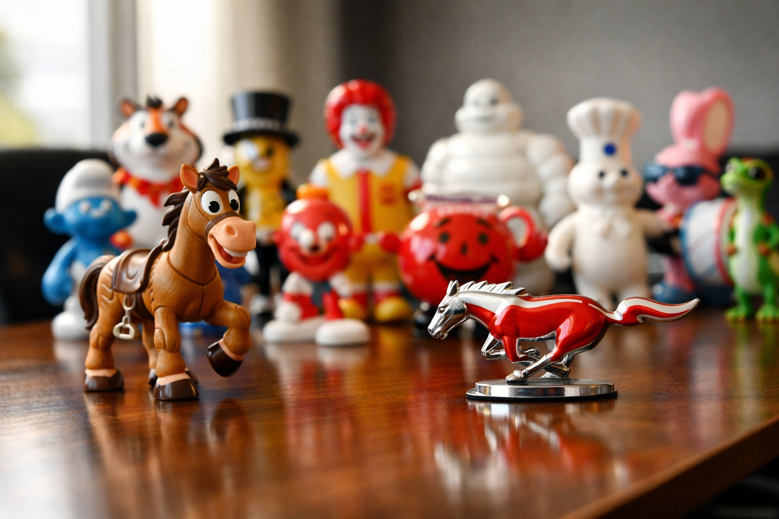 Iconic brand mascots and characters symbolizing consistent brand identity over time