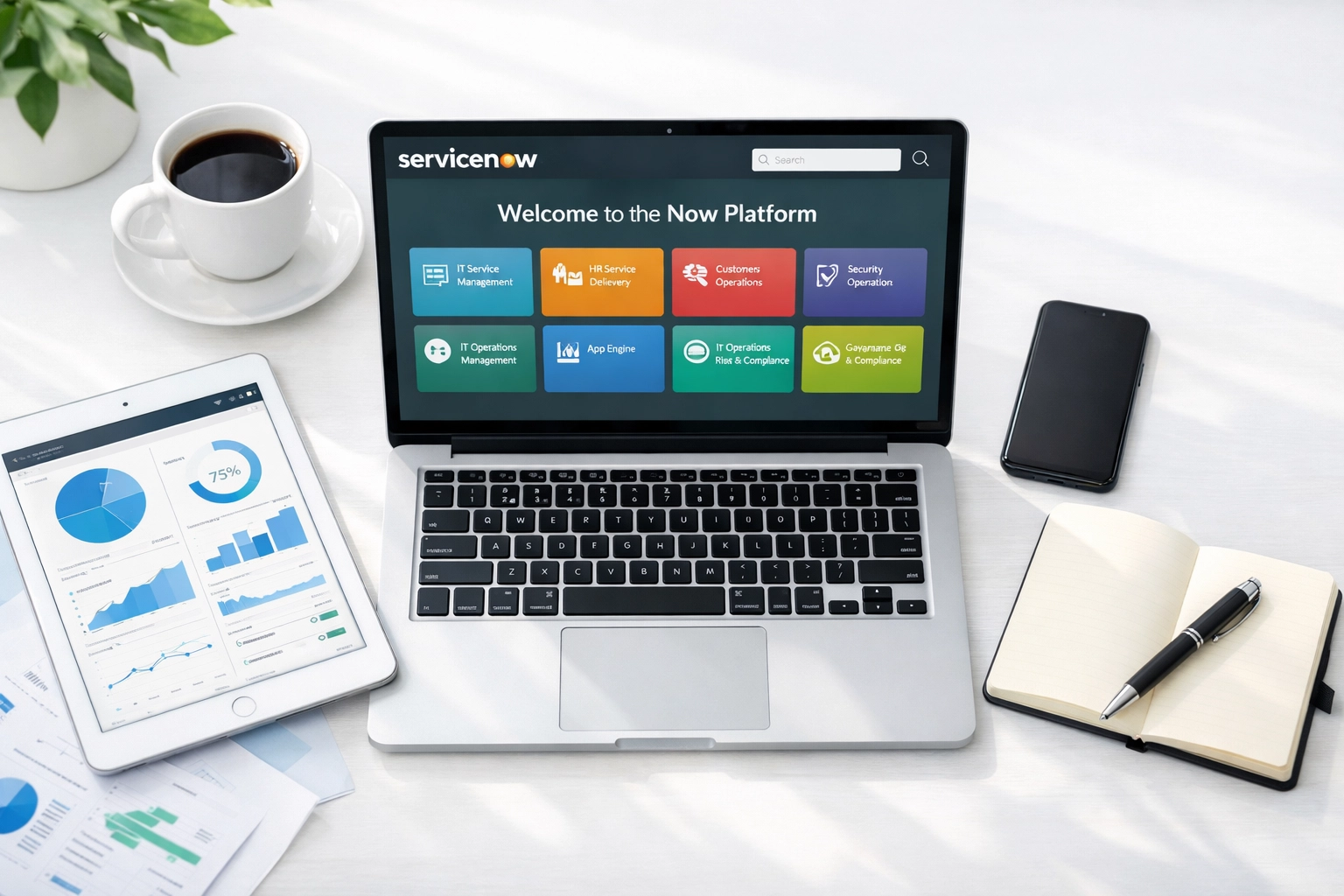 ServiceNow Now Platform interface showing implementation planning workspace