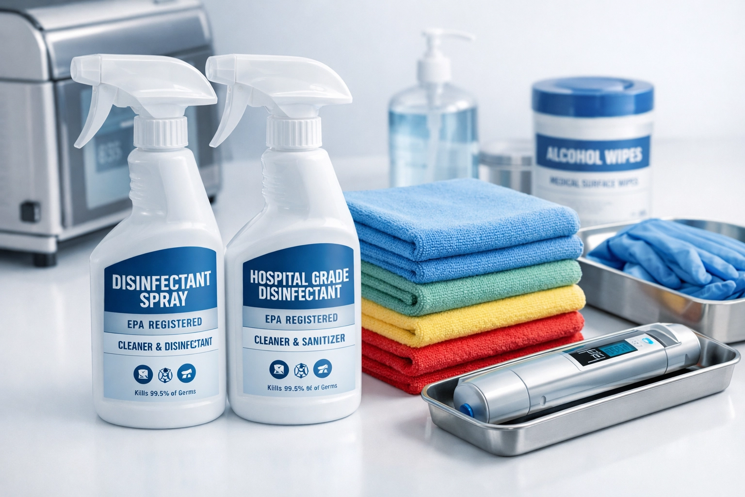 Professional-grade disinfectants and cleaning supplies for commercial use