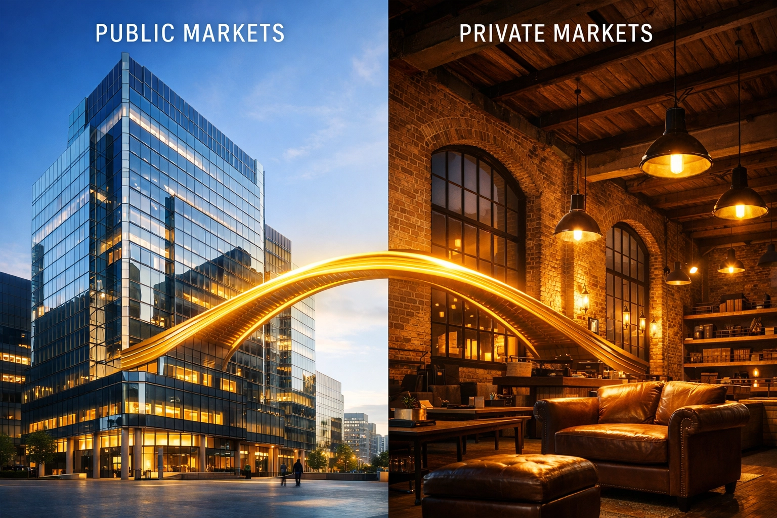 Visual comparison of public and private markets for advanced portfolio diversification