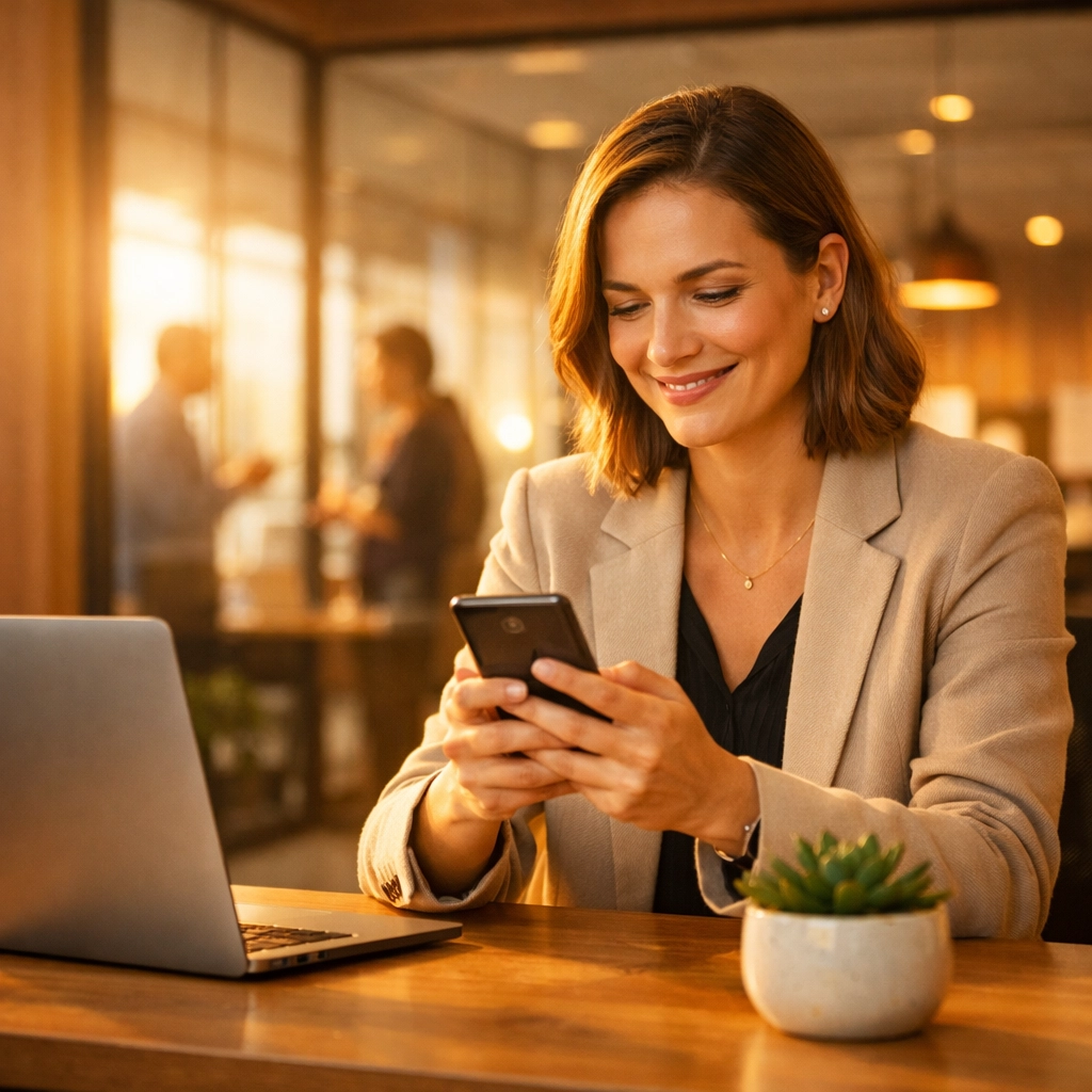 Professional consultant using automated lead generation tools to scale their service business.