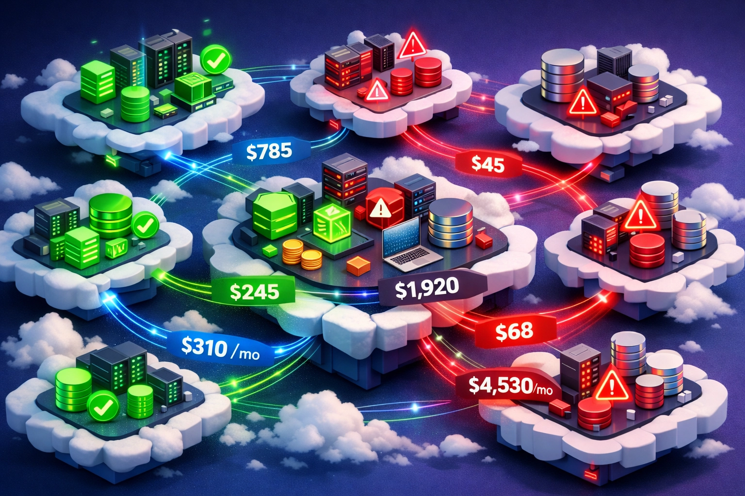 Multi-cloud resource optimization showing cost savings opportunities through ServiceNow Cloud Insights