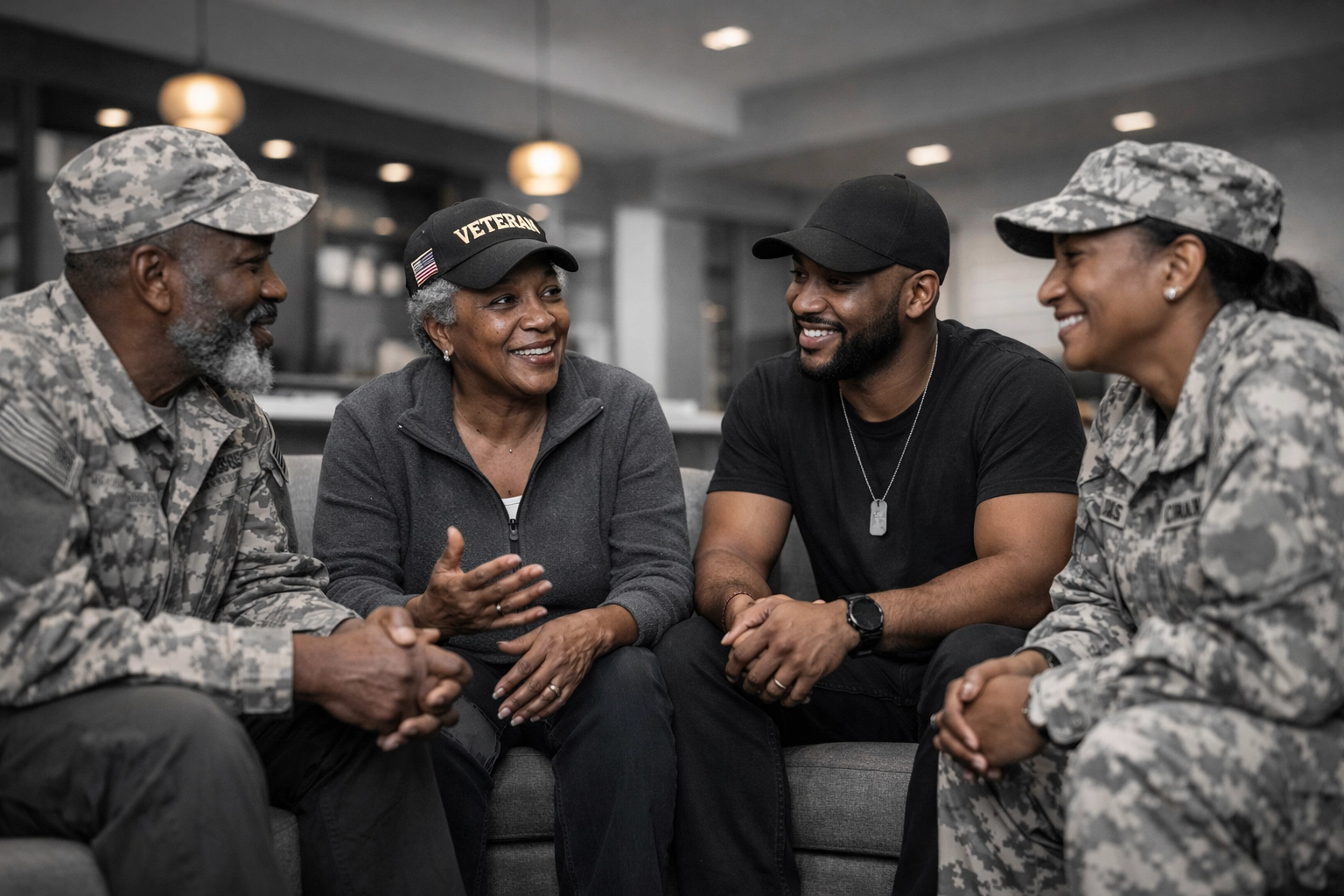 African American veterans engaging in supportive community and urban neotribalism.