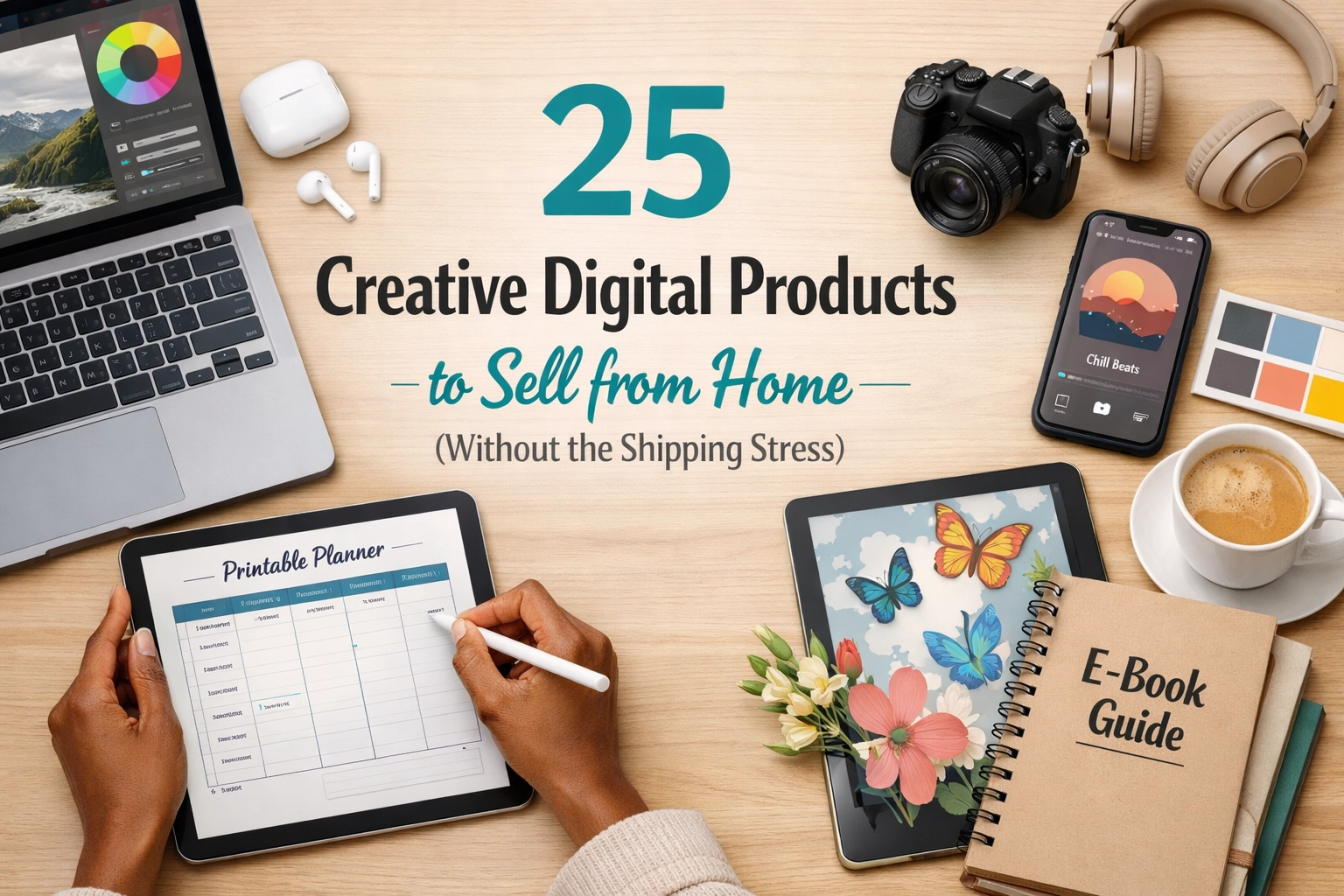 [HERO] 25 Creative Digital Products to Sell from Home (Without the Shipping Stress)