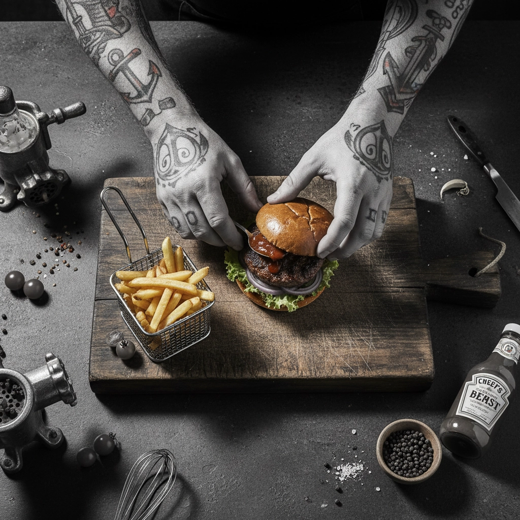 Exclusive Burger and fries