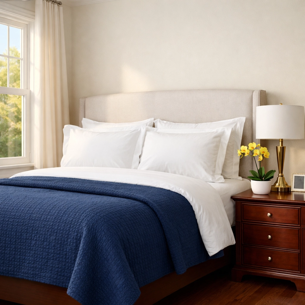 Dust-free master bedroom following a ninja-level deep cleaning in Wellesley Massachusetts.